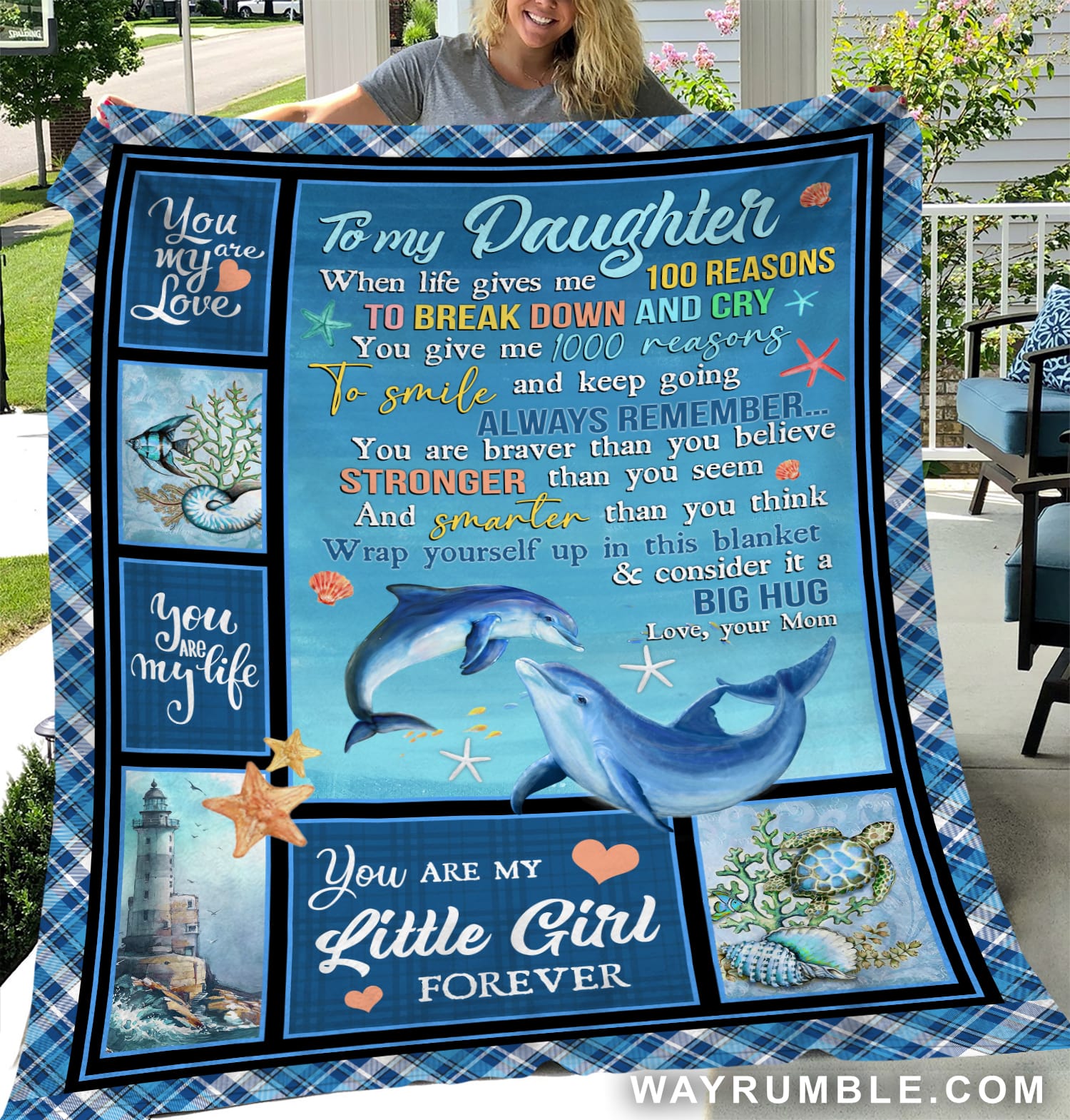 Mom to daughter, You are my love You are my life - Family, Dolphin, Ocean Blanket