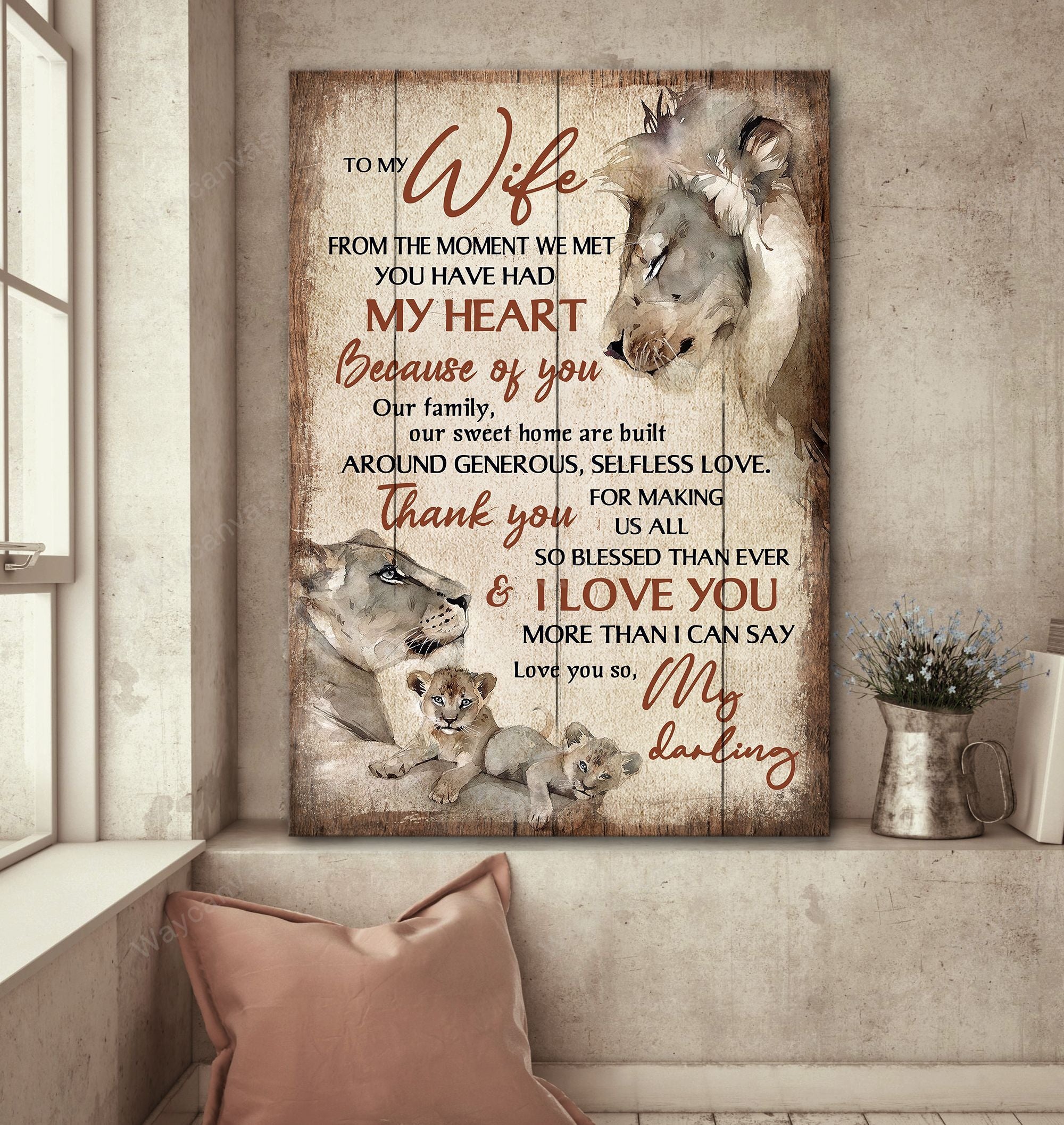To my wife, I love you more than I can say - Family Portrait Canvas Prints, Wall Art