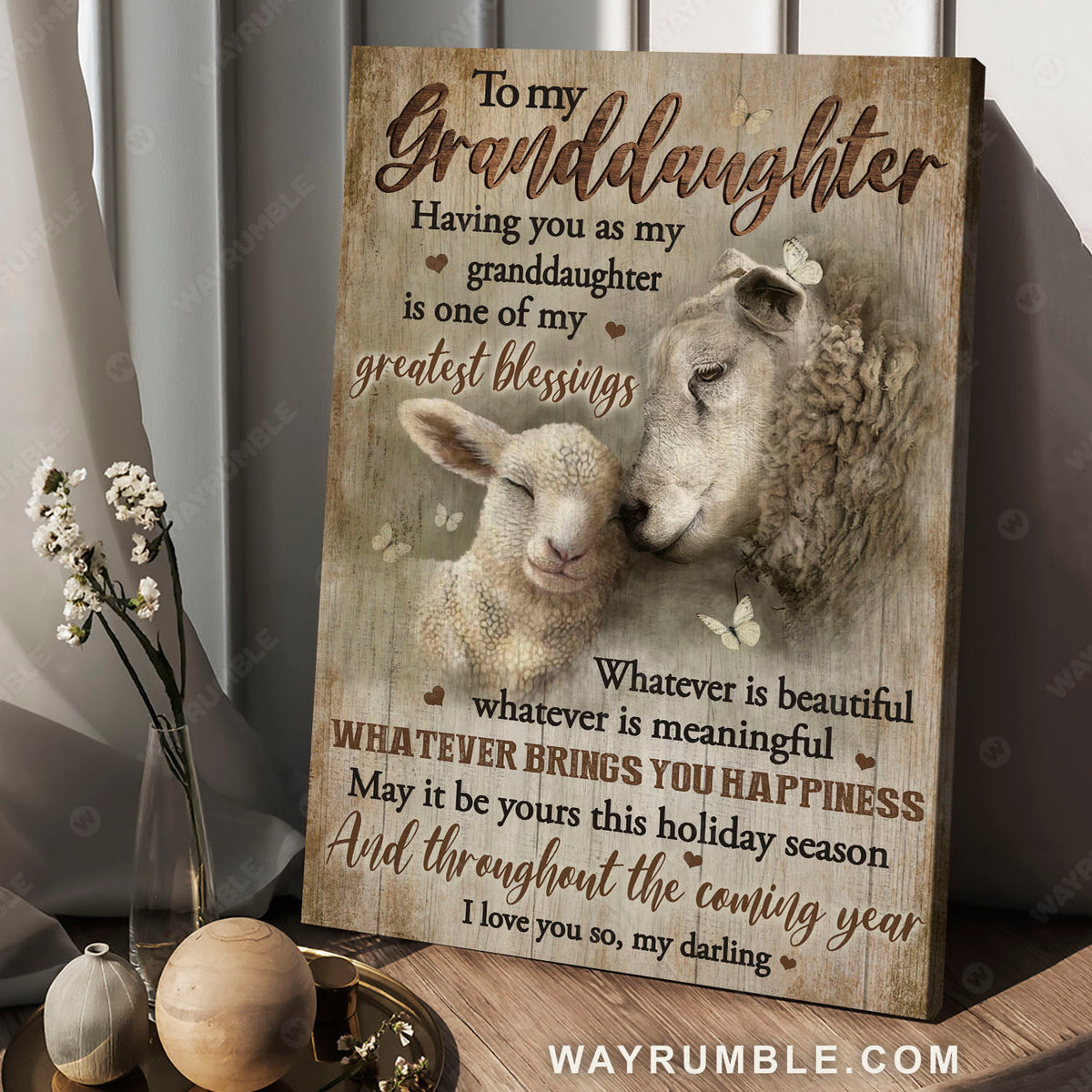 To my granddaughter, Sheep drawing, you are one of my greatest blessings - Family Portrait Canvas Prints, Wall Art