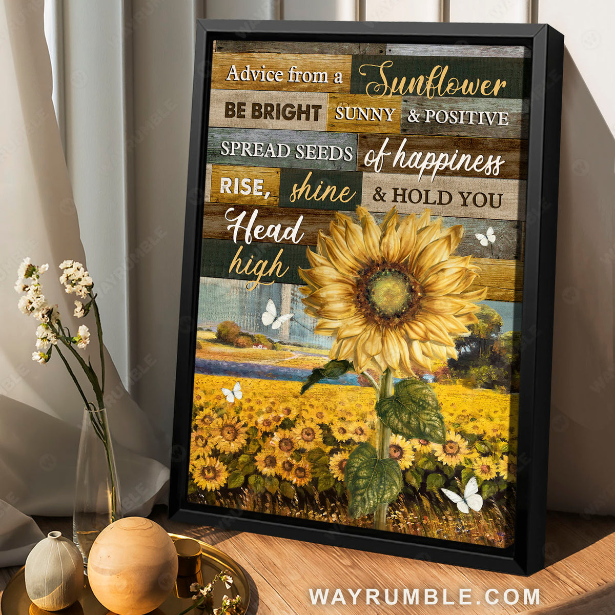 Sunflower field, White butterfly, Advice from a sunflower - Family Portrait Canvas Prints, Wall Art
