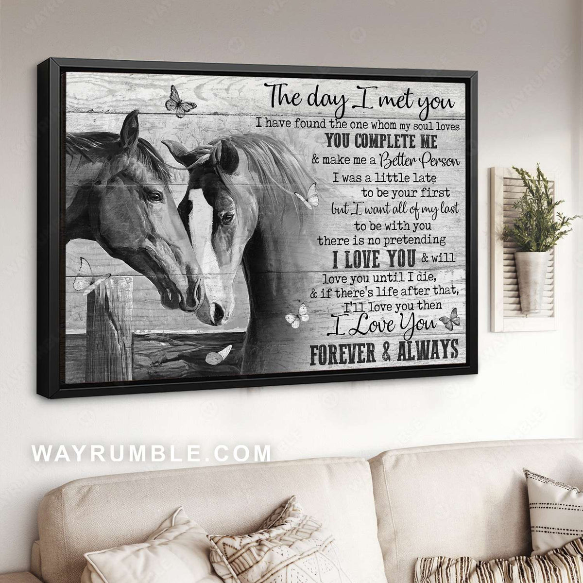 Dream horses, Male horse, Female horse, The day I met you - Family Landscape Canvas Prints, Wall Art