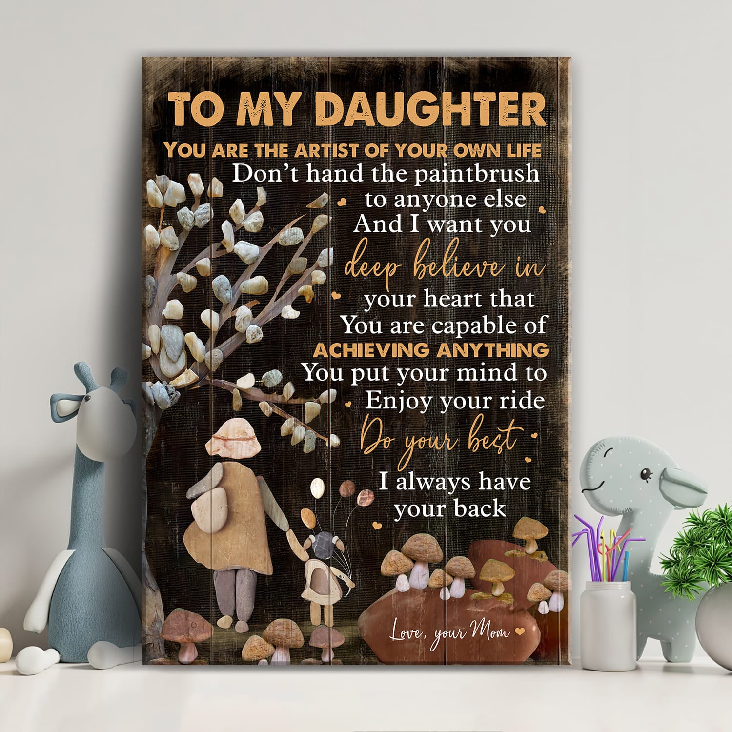 Mom to daughter, Rock tree, Mushroom, You're the artist of your own life - Family Portrait Canvas Prints, Wall Art