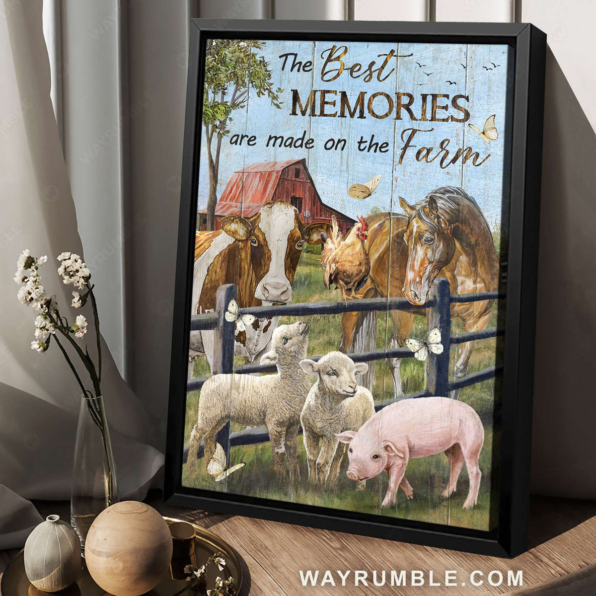 Little lambs, Brown horse, Daisy cow, The best memories - Family Portrait Canvas Prints, Wall Art