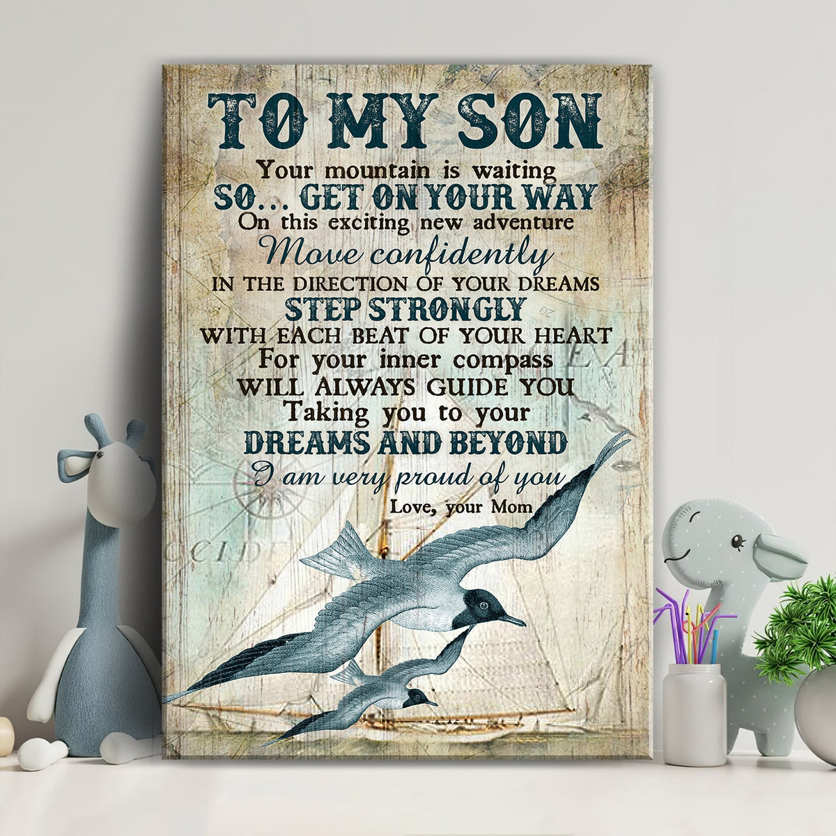 Mom to son, Seagulls mom and son, Your inner compass will guide you to your dreams &amp; beyond - Family Portrait Canvas Prints, Wall Art