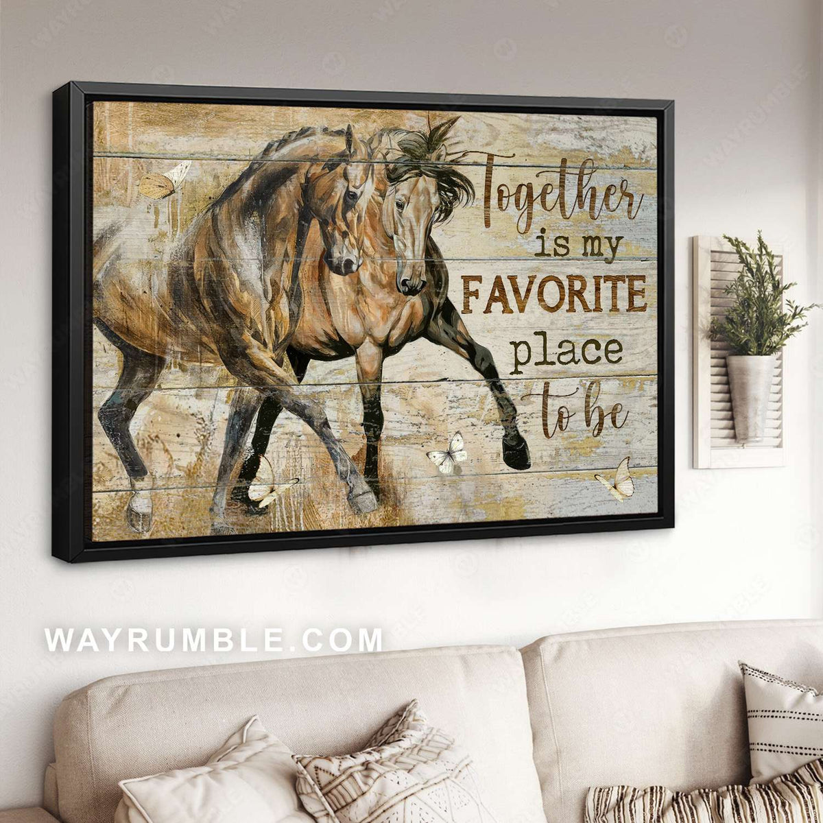 Brown horses, Walking horses, Together is my favorite place to be - Family Landscape Canvas Prints, Wall Art