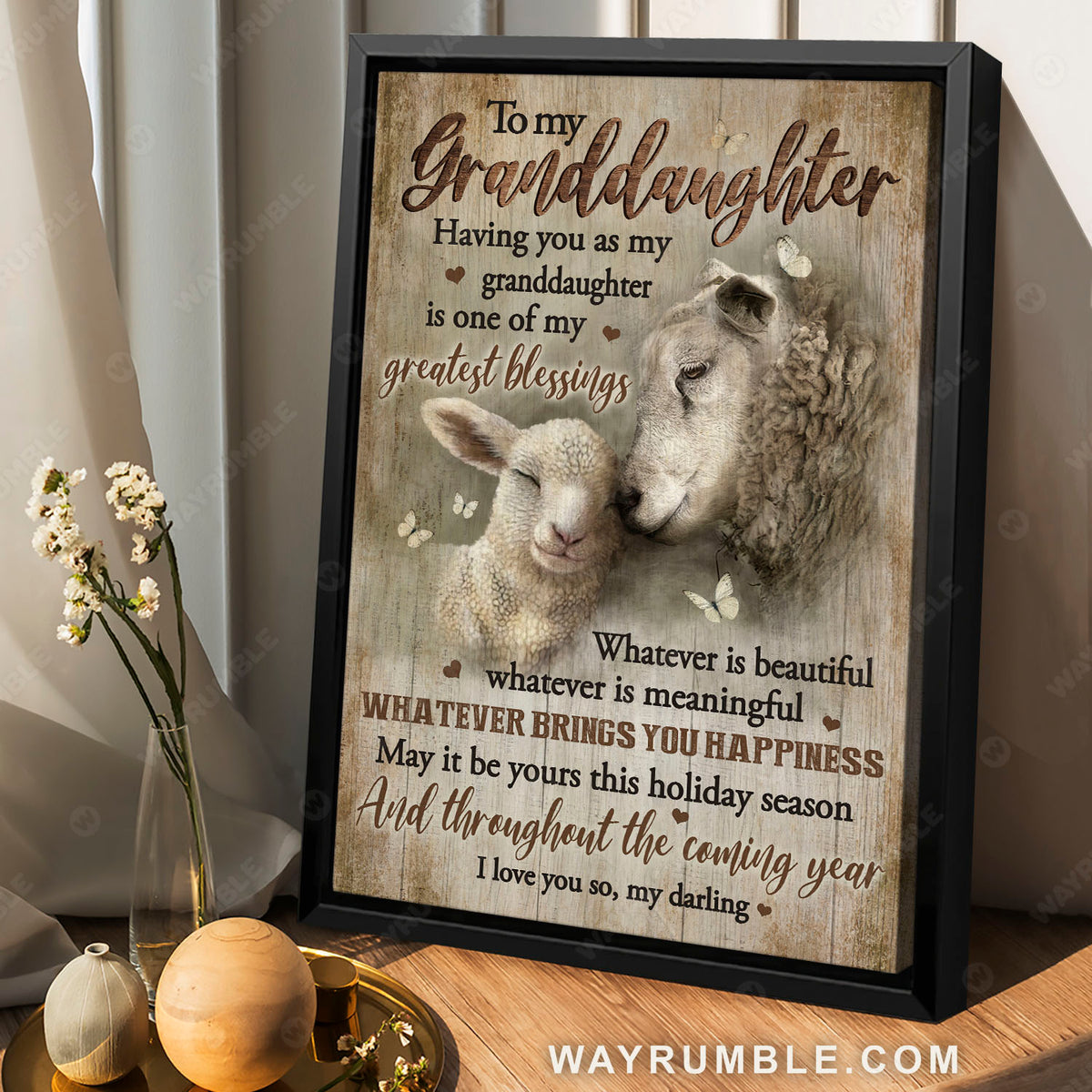 To my granddaughter, Sheep drawing, you are one of my greatest blessings - Family Portrait Canvas Prints, Wall Art