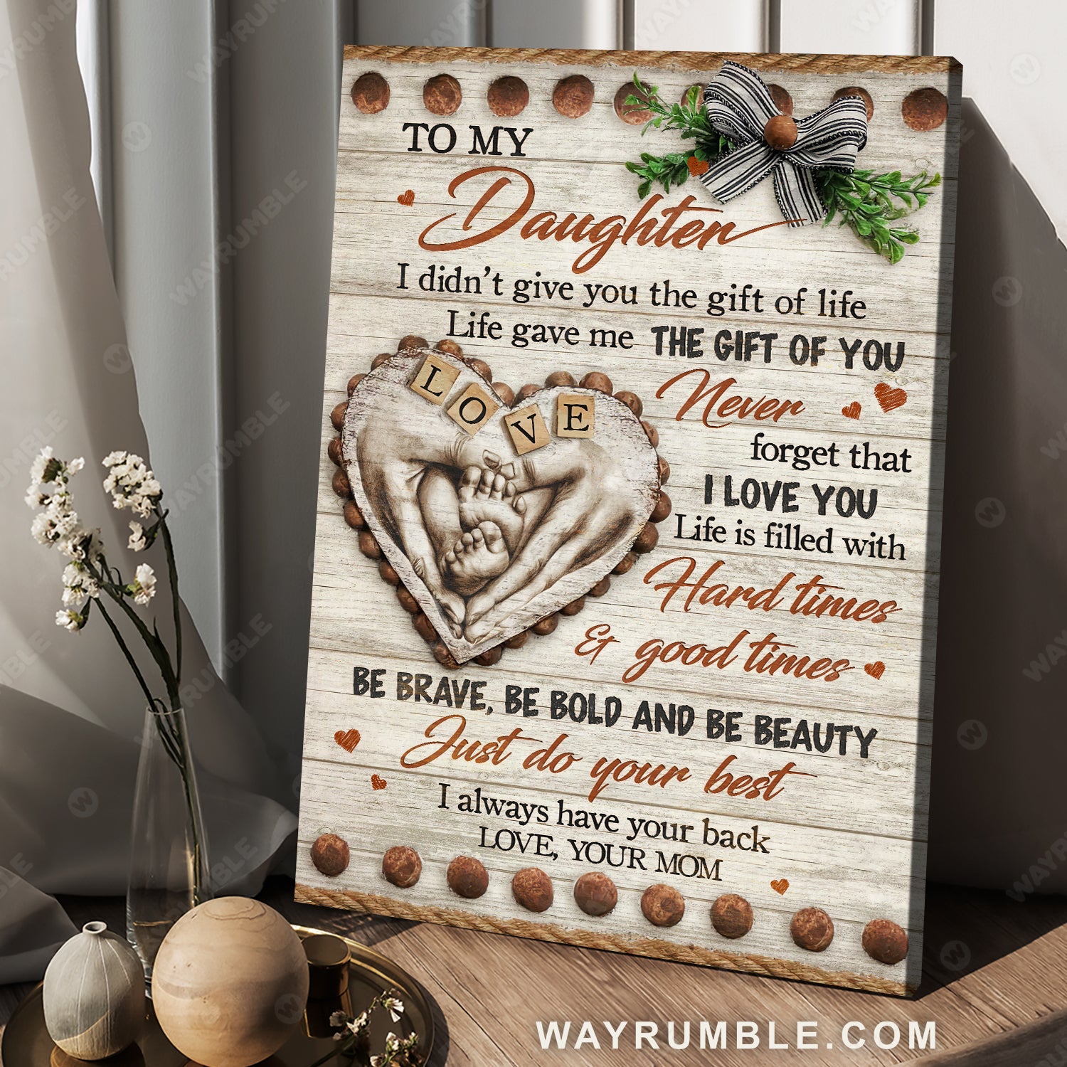 Mom to daughter, Memory picture, Baby foot, I always have your back - Family Portrait Canvas Prints, Wall Art