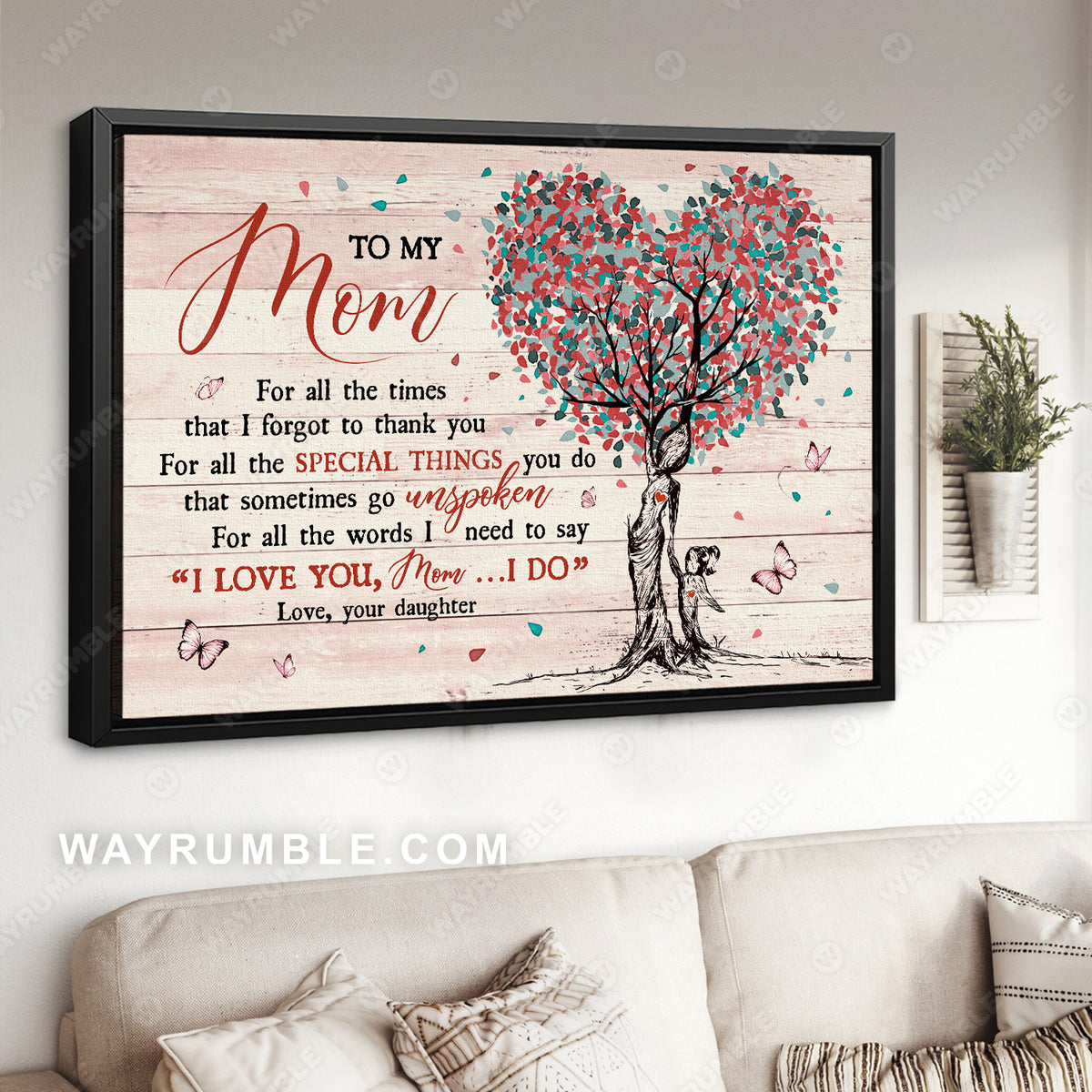 Daughter to mom, Heart shape, Gift for mom, For all the special things you do - Family Landscape Canvas Prints, Wall Art