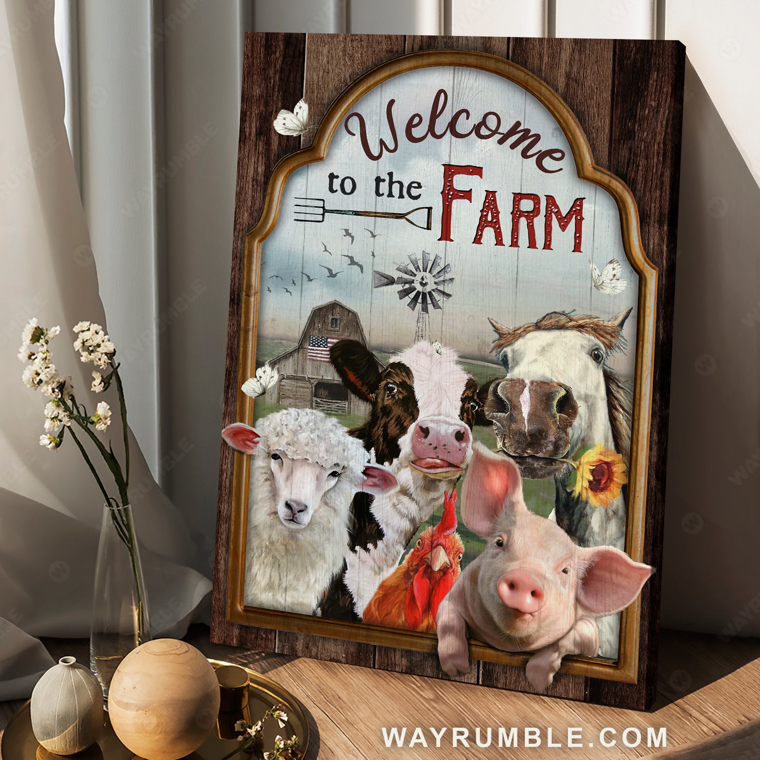 Pine Cone Farm Animals: Pig, Cow, Lamb, Rooster, Chick