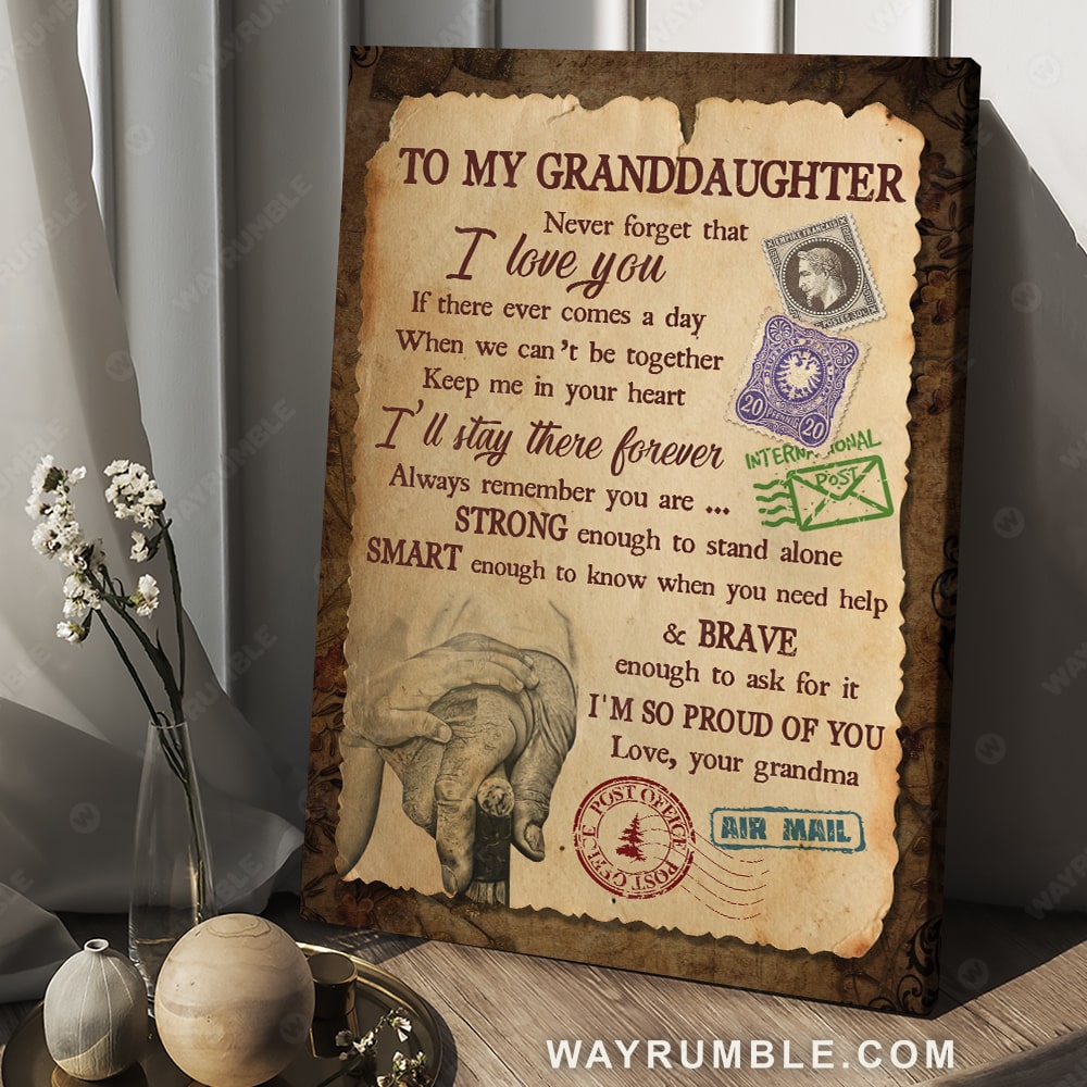 Grandma to granddaughter, Vintage letter, I'm so proud of you - Family Portrait Canvas Prints, Wall Art