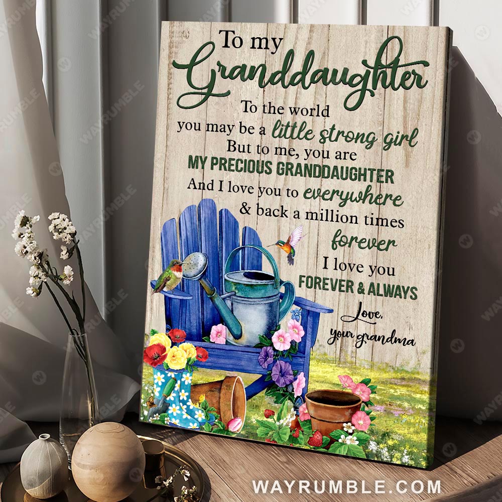 Grandma to Granddaughter, Vintage garden, You are my precious granddaughter - Family Portrait Canvas Prints, Wall Art