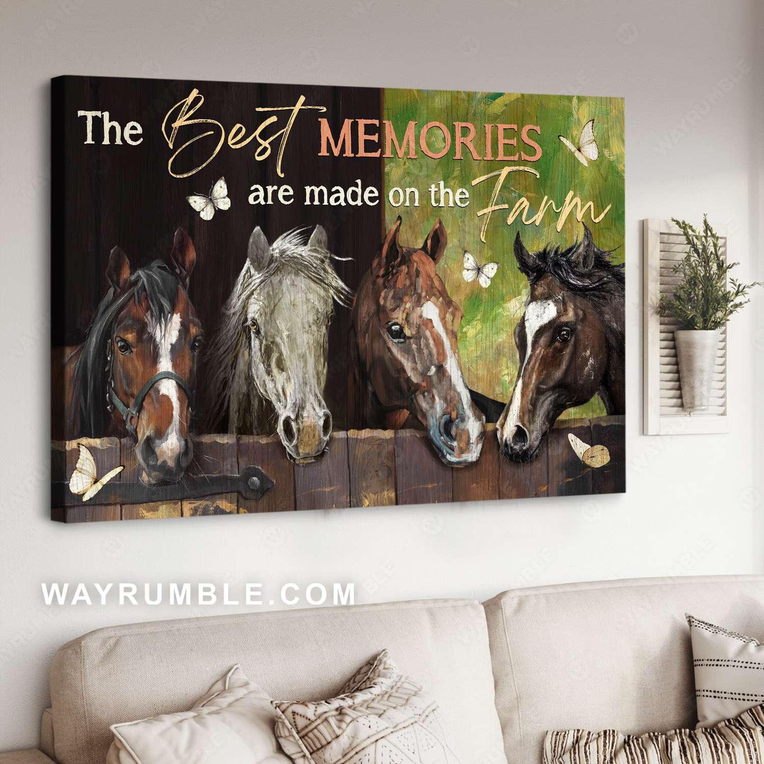 Horse painting, Horse stable, Farm life, The best memories - Family Landscape Canvas Prints, Wall Art