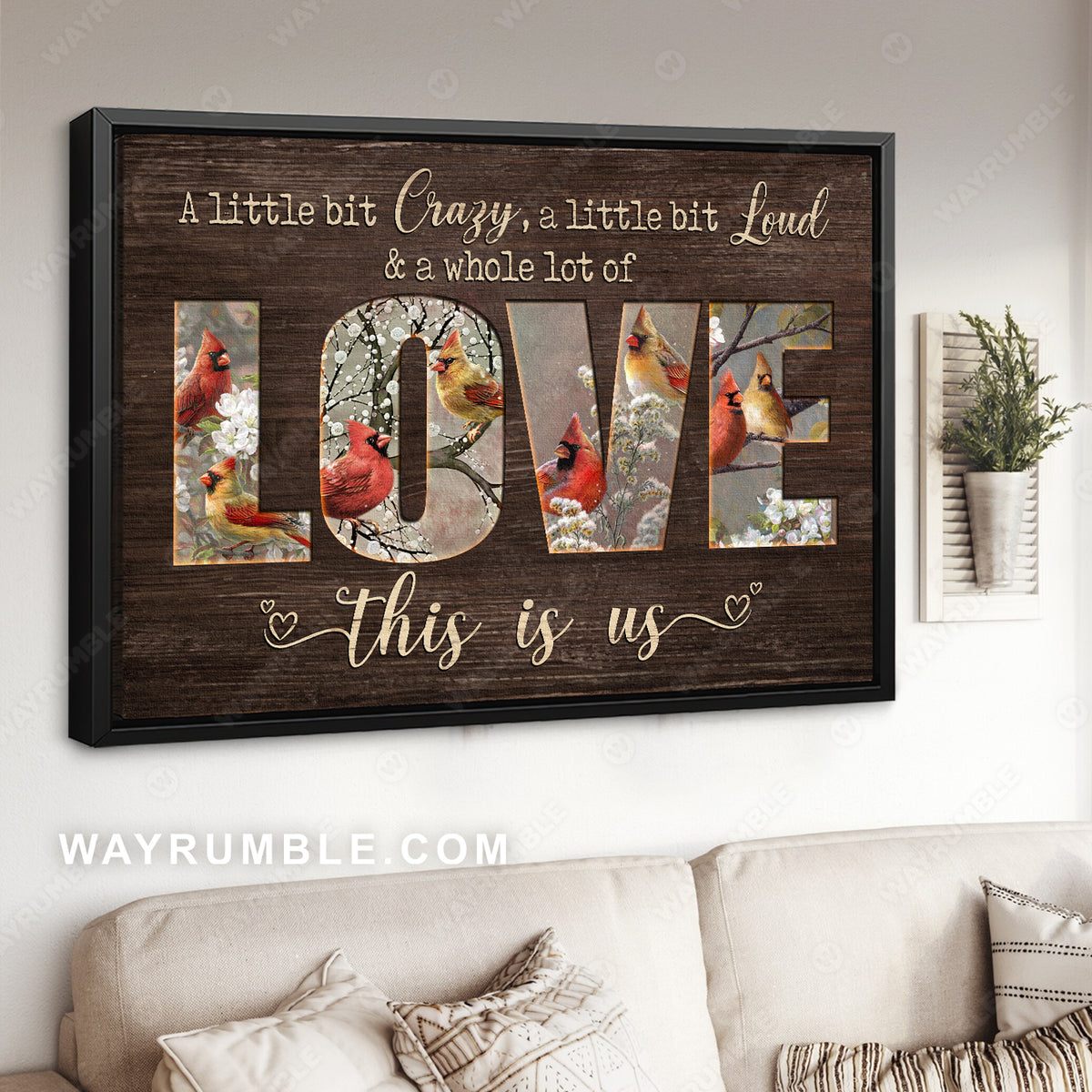 Winter forest, Watercolor cardinal, A little bit crazy, This is us - Family Landscape Canvas Prints, Wall Art