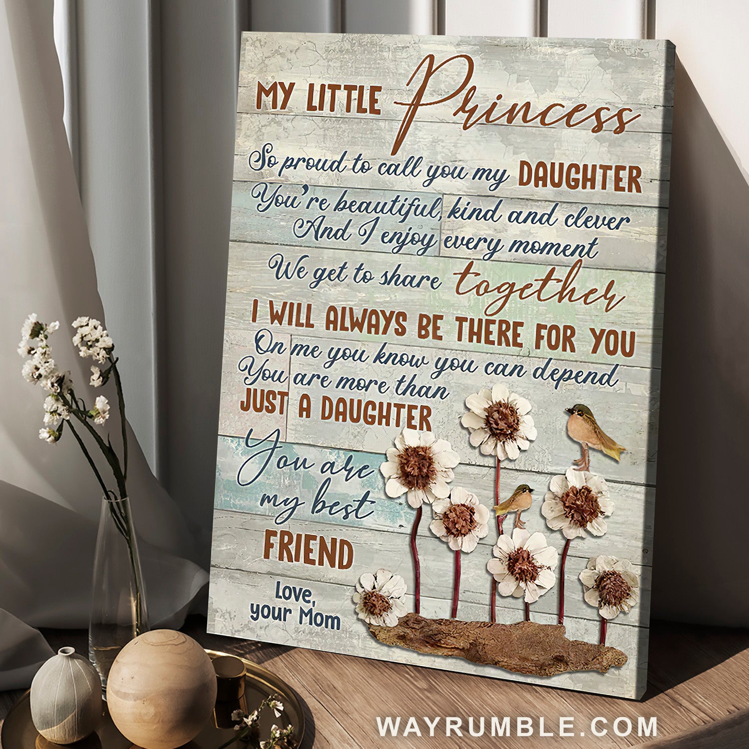 Mom to daughter, Paper flower, You are my best friend - Family Portrait Canvas Prints, Wall Art