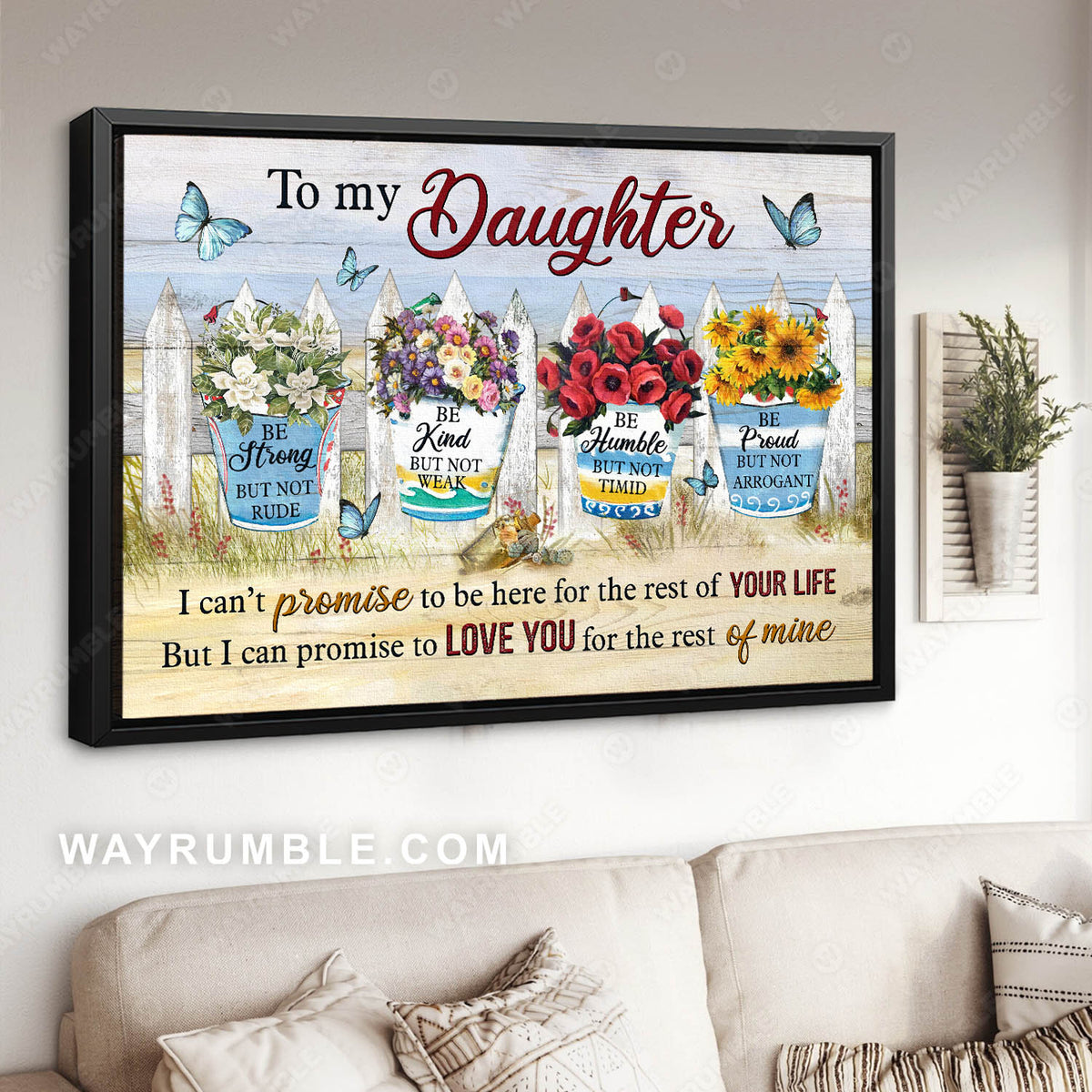 Mom to daughter, Flower garden, I promise to love you for the rest of my life - Family Landscape Canvas Prints, Wall Art