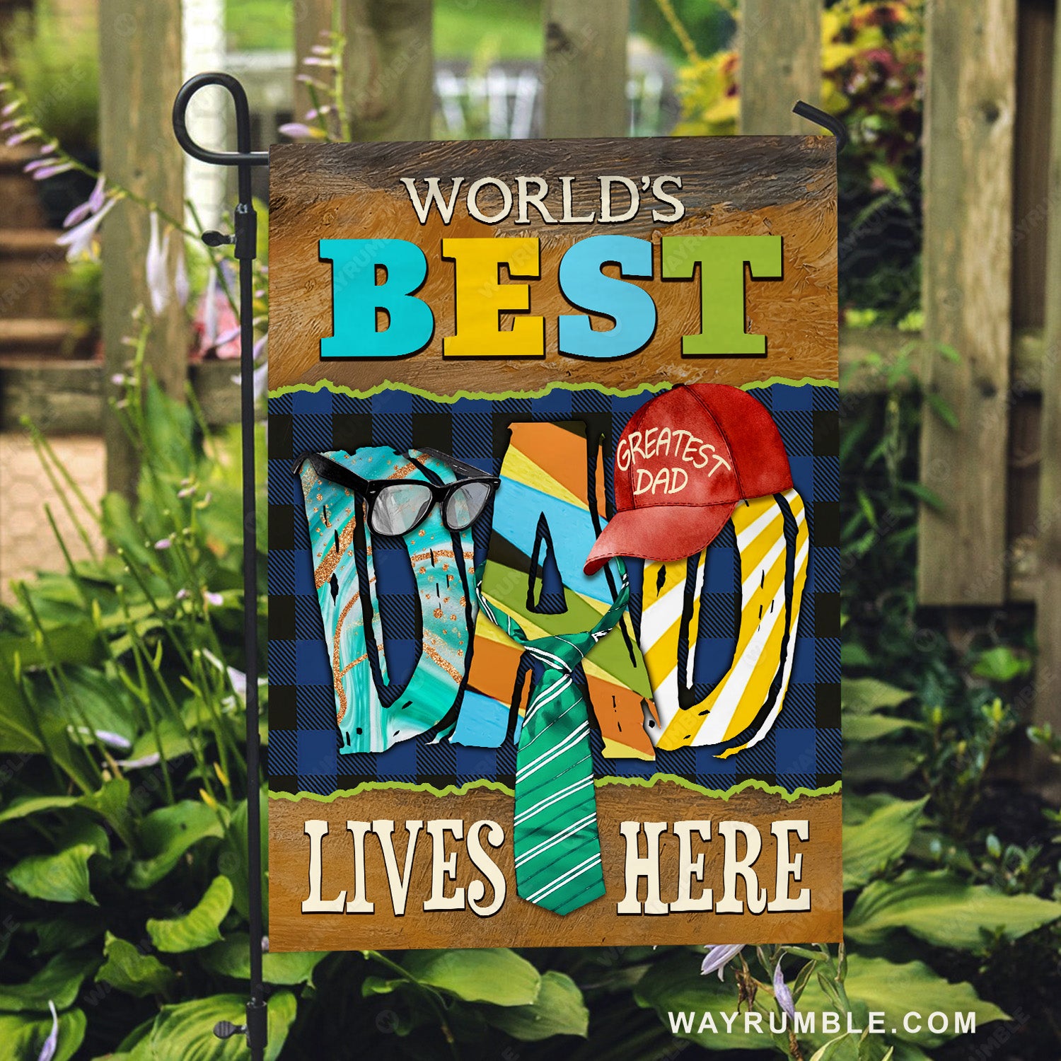 Gifts for dad, Best dad ever, World's best dad lives here - Family Flag