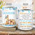 Grandma to grandson, Brown deer drawing, Light blue flower, I always have your back - Family AOP Mug