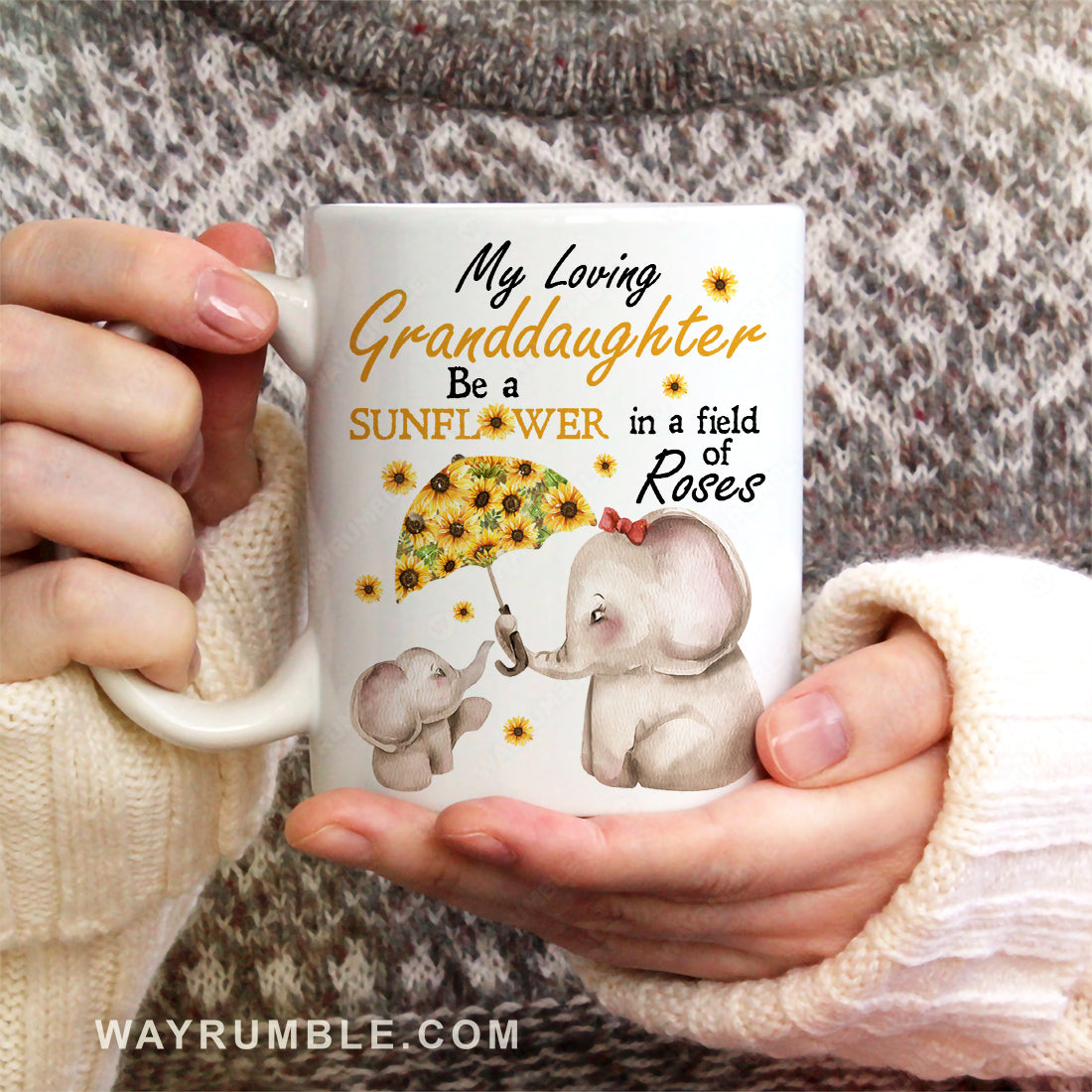 Grandma to granddaughter, Watercolor elephant, Sunflower painting, Be a sunflower in a field of roses 