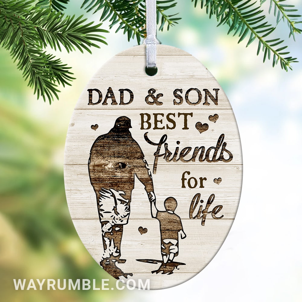 Dad to Son - Best friends for life - Oval Ceramic Ornament