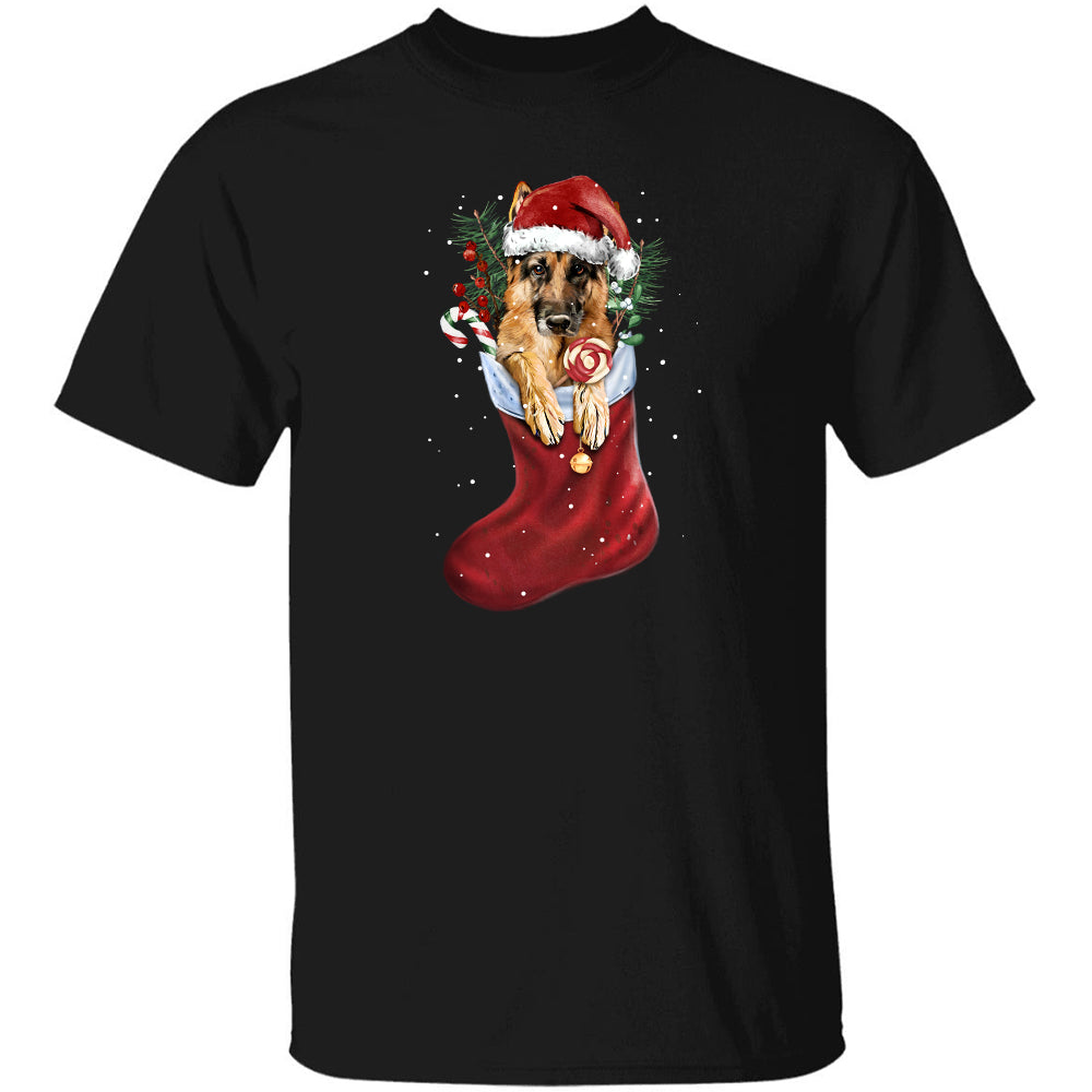 German Shepherd, Christmas Sock, The adorable eyes - Jesus, Pet Black Apparel
