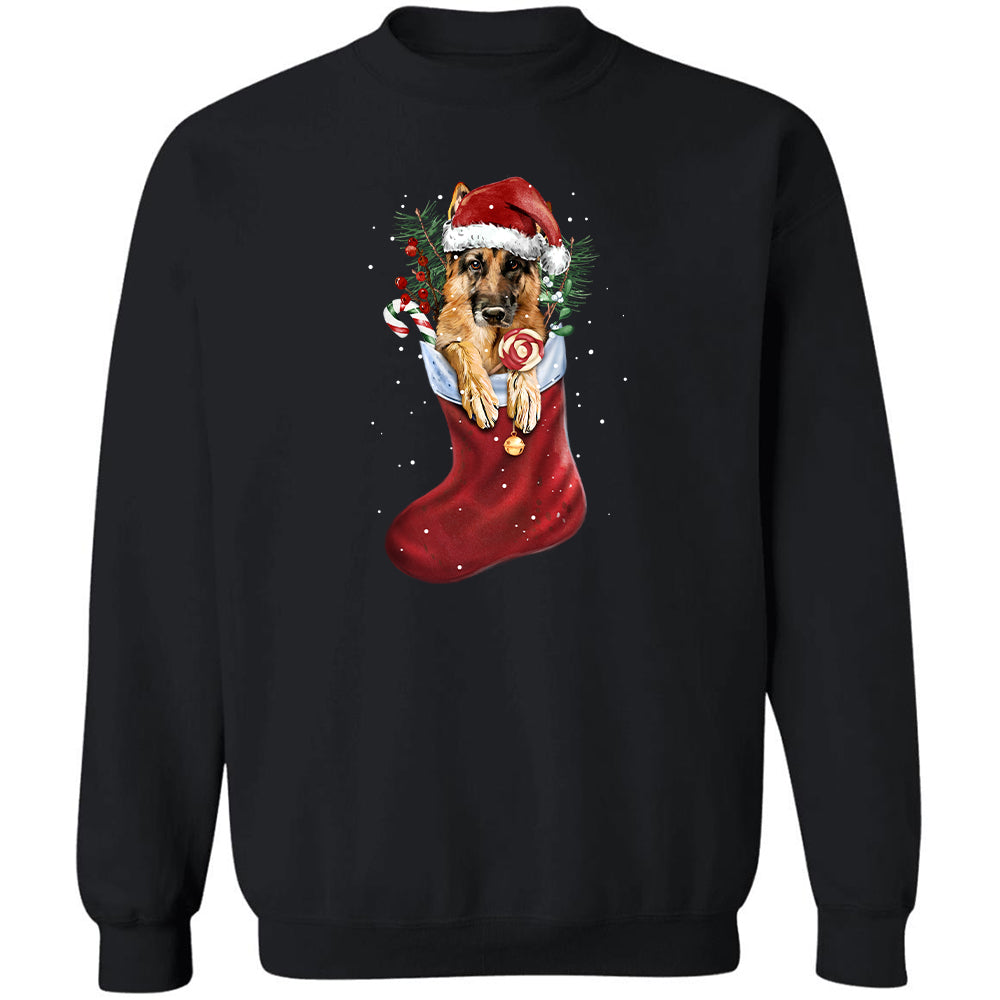 German Shepherd, Christmas Sock, The adorable eyes - Jesus, Pet Black Apparel