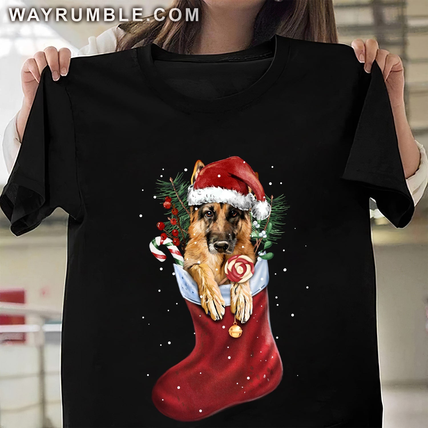 German Shepherd, Christmas Sock, The adorable eyes - Jesus, Pet Black Apparel