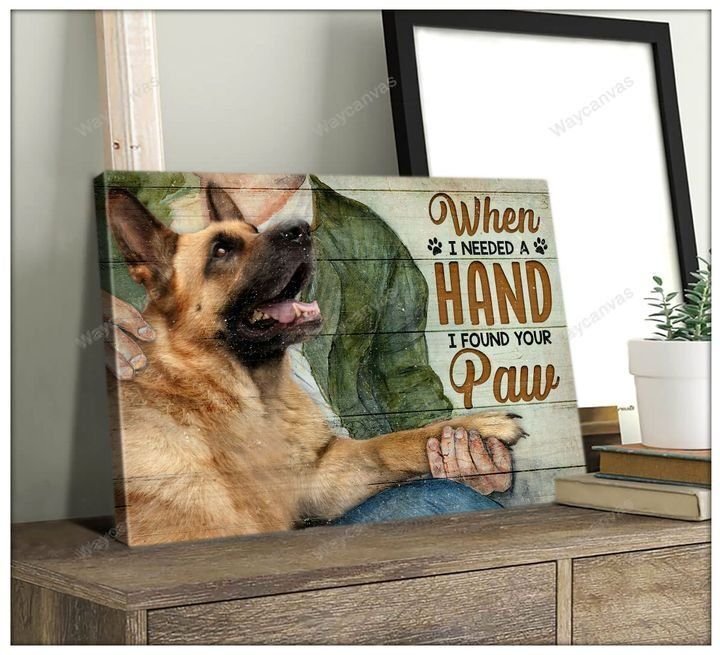 German shepherd, When I needed a hand I found my dog's paw - German Shepherd Landscape Canvas Prints, Wall Art