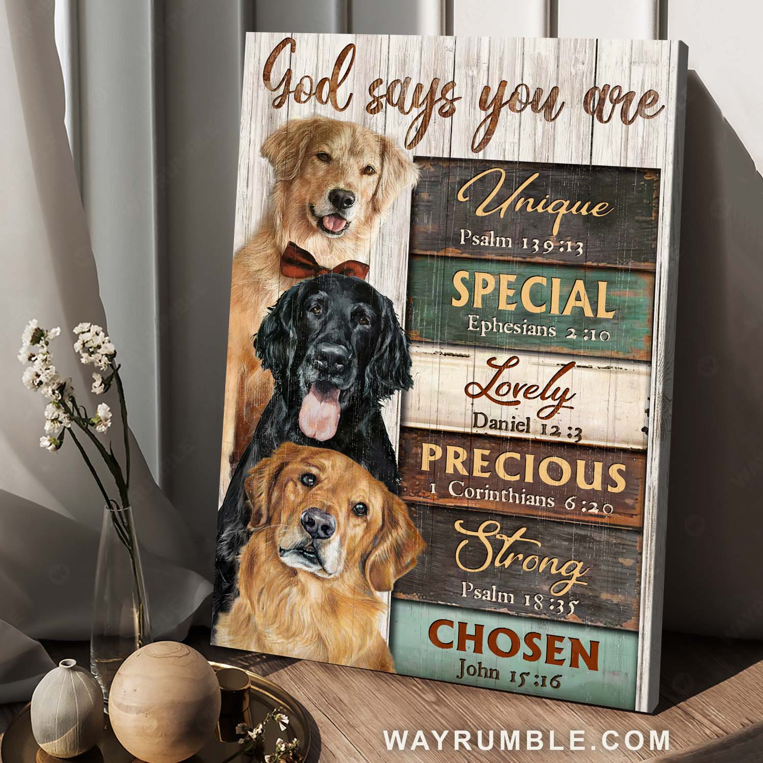 Jesus, Funny Dog - God says you are Portrait Canvas Prints, Wall Art