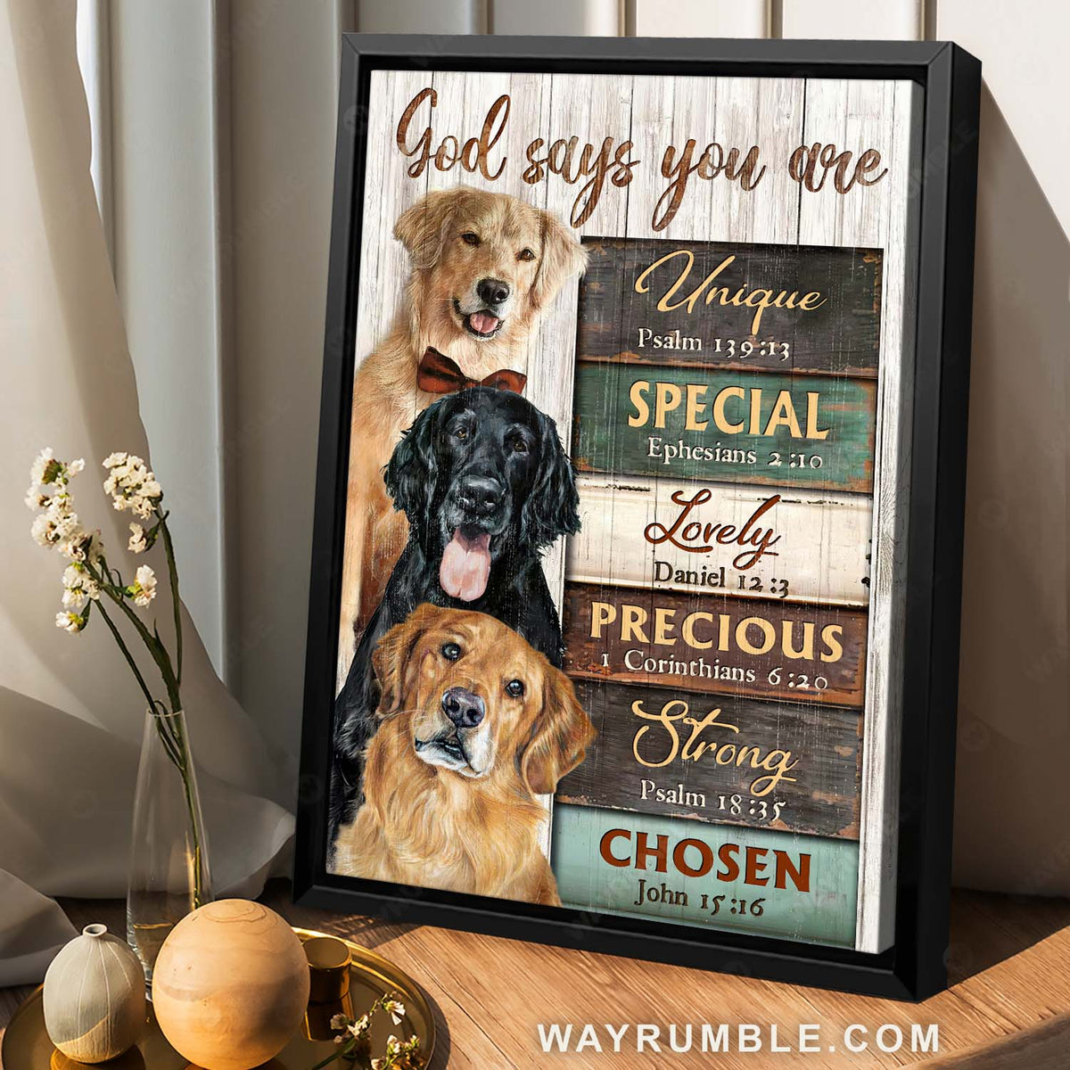 Jesus, Funny Dog - God says you are Portrait Canvas Prints, Wall Art