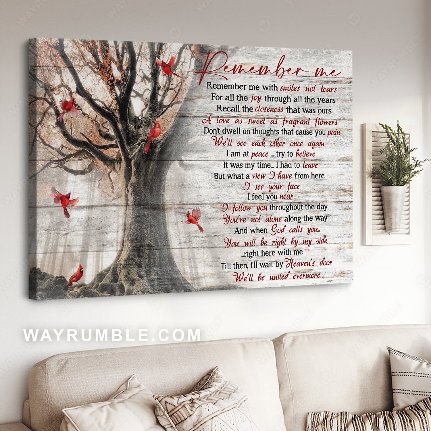 Oldest tree, Beautiful cardinal, Remember me - Heaven Landscape Canvas Prints, Wall Art