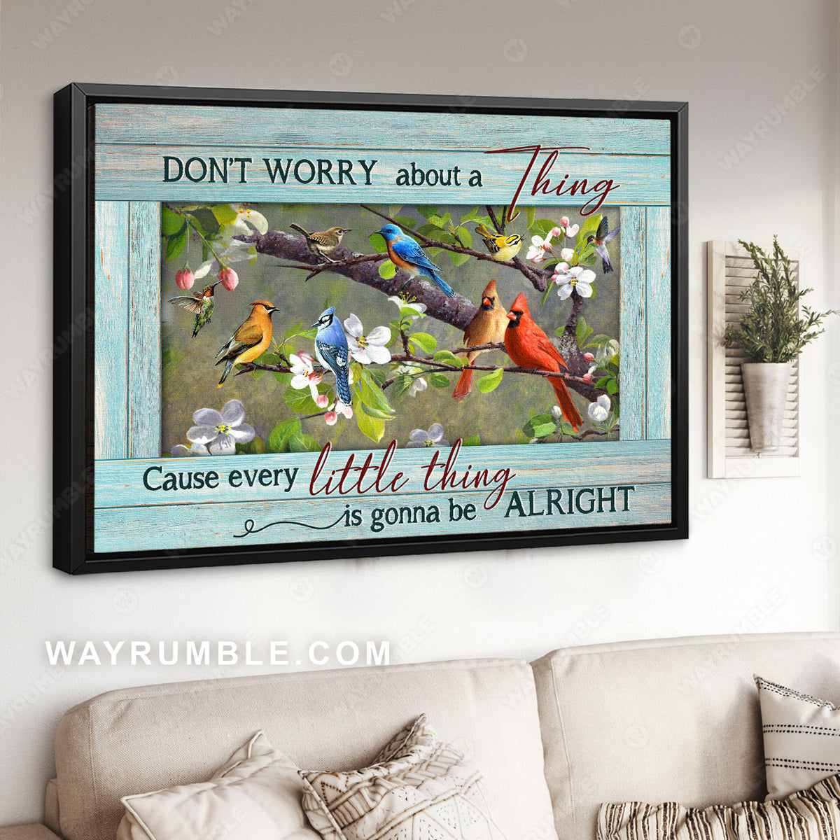 Spring forest, Colorful bird drawing, Every little thing is gonna be alright - Heaven Landscape Canvas Prints, Wall Art