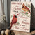 Watercolor cardinal, Red cranberry, Vintage painting, A big piece of my heart lives in heaven - Heaven Portrait Canvas Prints, Wall Art