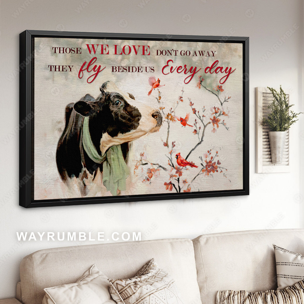 Dairy cow drawing, Cranberry forest, Cardinal, They fly beside us every day - Heaven Landscape Canvas Prints, Wall Art