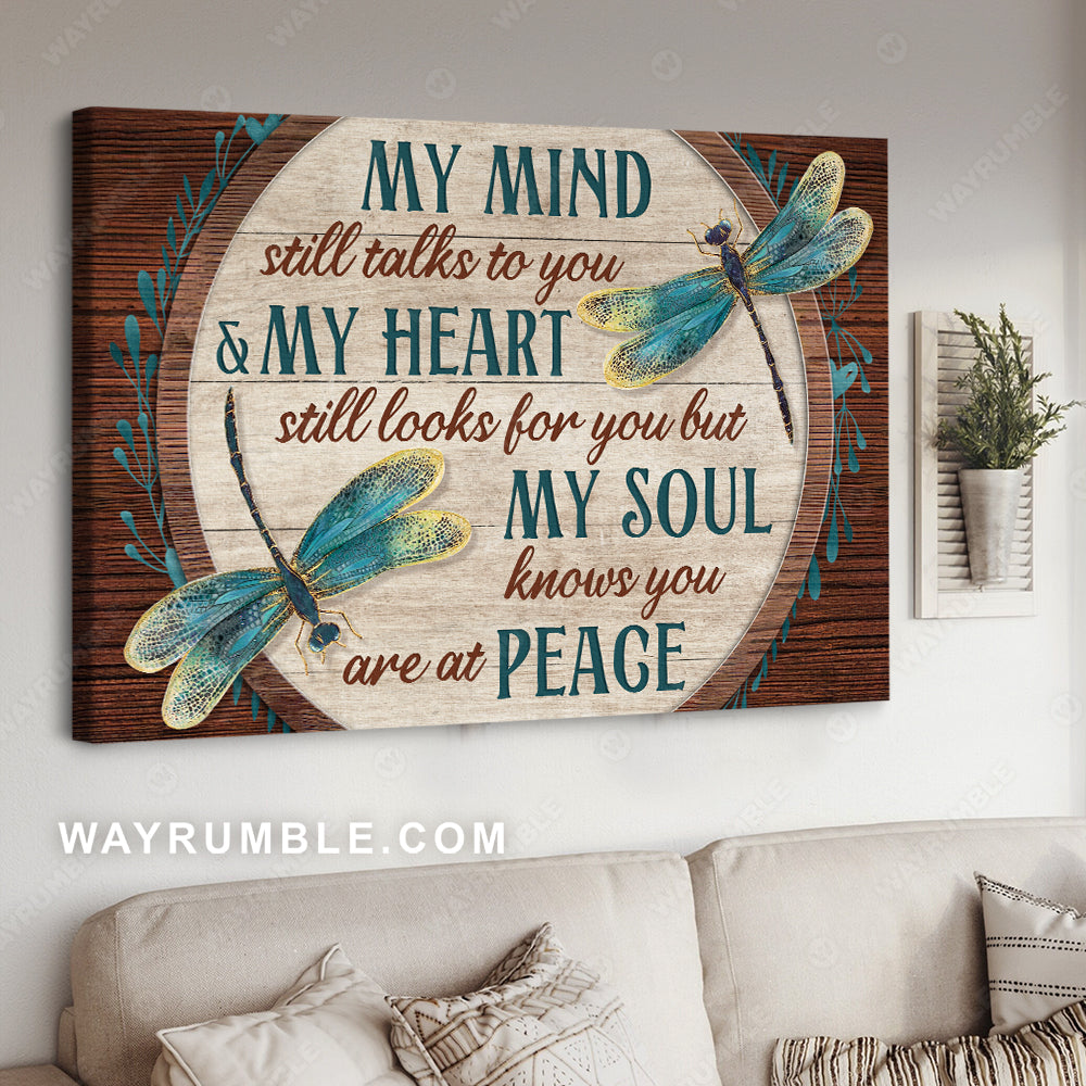 Colorful dragonfly, Circle frame, My mind still talks to you - Heaven Landscape Canvas Prints, Wall Art
