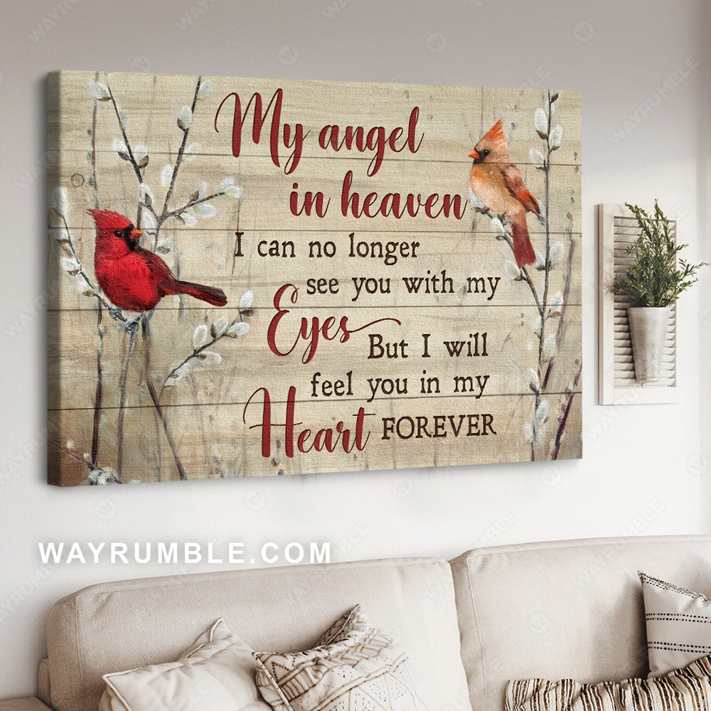 Watercolor cardinal, Baby flower, Winter forest, My angel in heaven - Heaven Landscape Canvas Prints, Wall Art