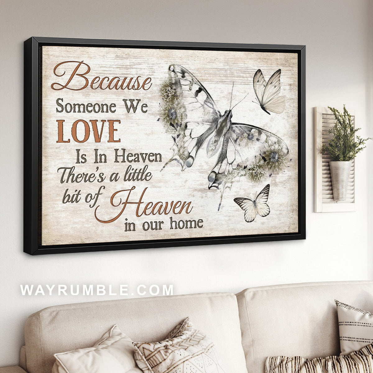 Black butterfly, Butterfly drawing, Because someone we love is in heaven - Heaven Landscape Canvas Prints, Home Decor Wall Art