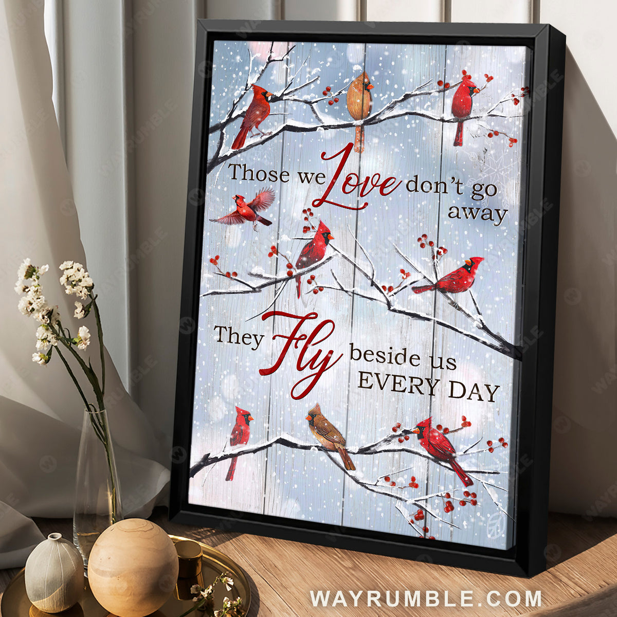 Pretty cardinal, Winter vibe, Fresh cranberry, They fly beside us every day - Heaven Portrait Canvas Prints, Home Decor Wall Art