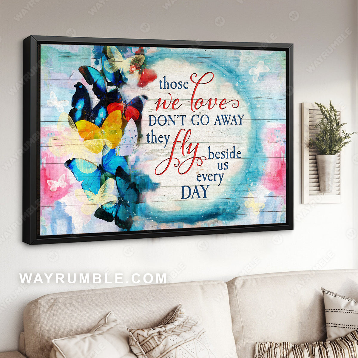 Colorful butterfly, Magic circle, Those we love don't go away - Heaven Landscape Canvas Prints, Wall Art