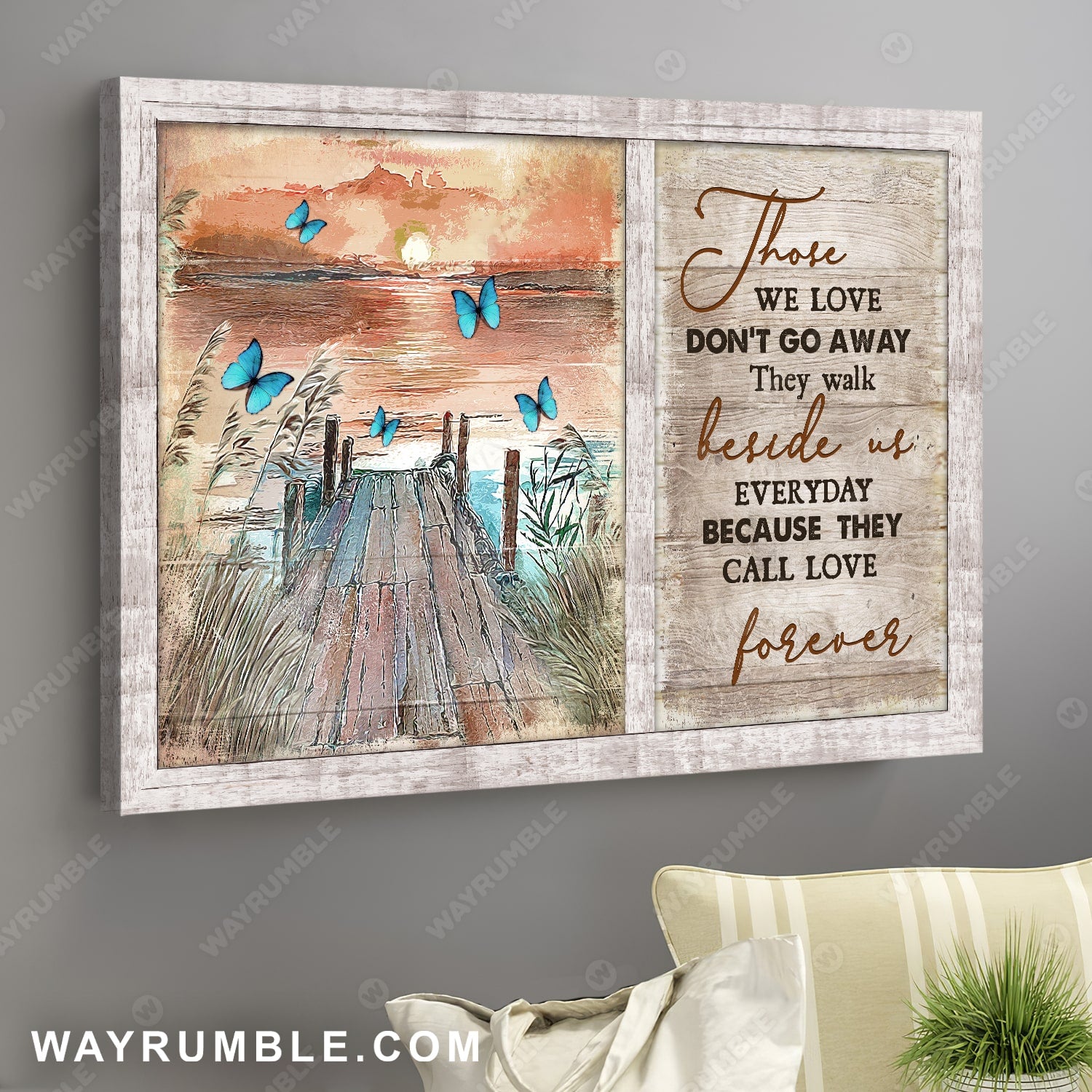 Sunset painting, The beautiful riverside, Those we love don't go away - Heaven Landscape Canvas Prints, Wall Art