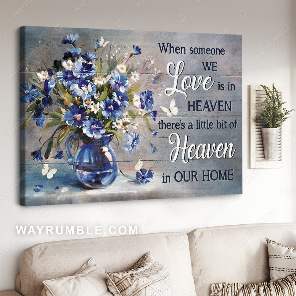 Delicate flower, Daisy painting, Pretty butterfly, When someone we love is in heaven - Heaven Landscape Canvas Prints, Wall Art