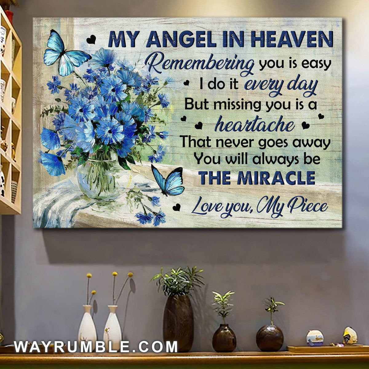 Blue butterfly, Baby Blue Eyes, You will always be the miracle - Heaven Landscape Canvas Prints, Wall Art