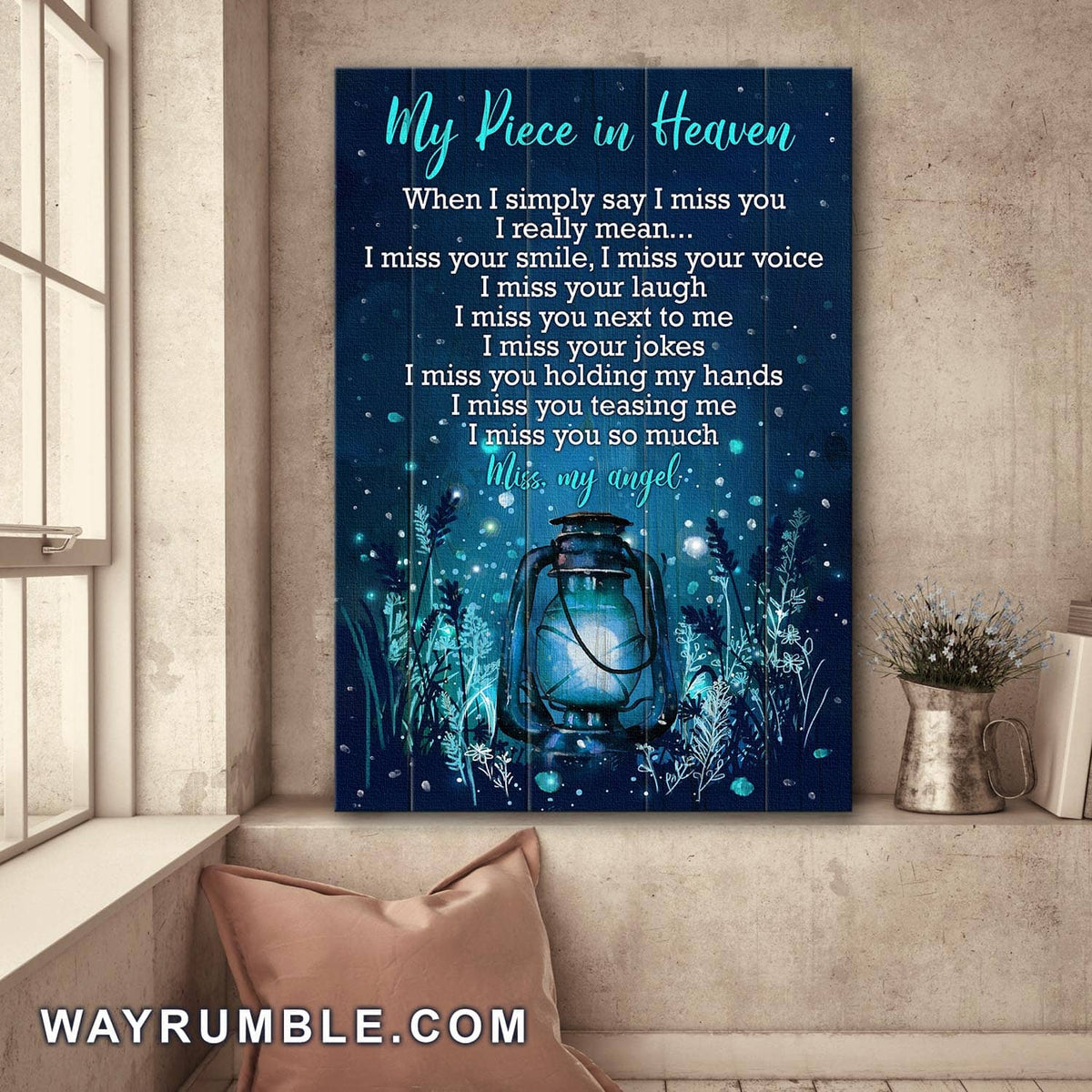 Lantern, Firefly, I miss you so much - Heaven Portrait Canvas Prints, Wall Art