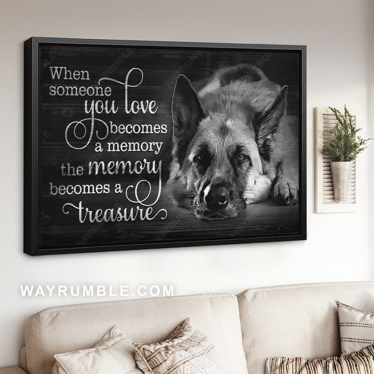 German shepherd, Dog face, Someone you love becomes a memory - Heaven Landscape Canvas Prints, Wall Art