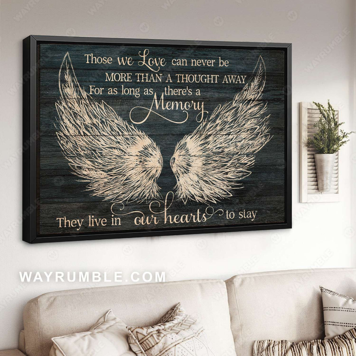 Angel wings, Those we love can never be more than a thought away - Heaven Landscape Canvas Prints, Wall Art