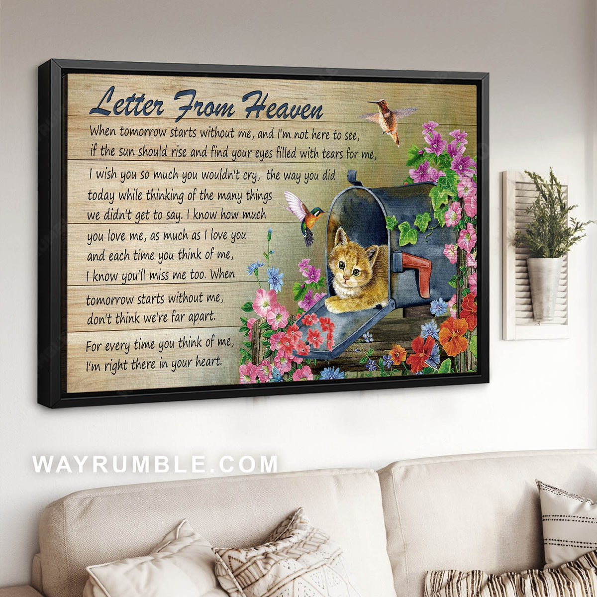 Colorful flower, Cute kitten, Letter box, Letter from heaven - Heaven Landscape Canvas Prints, Wall Art