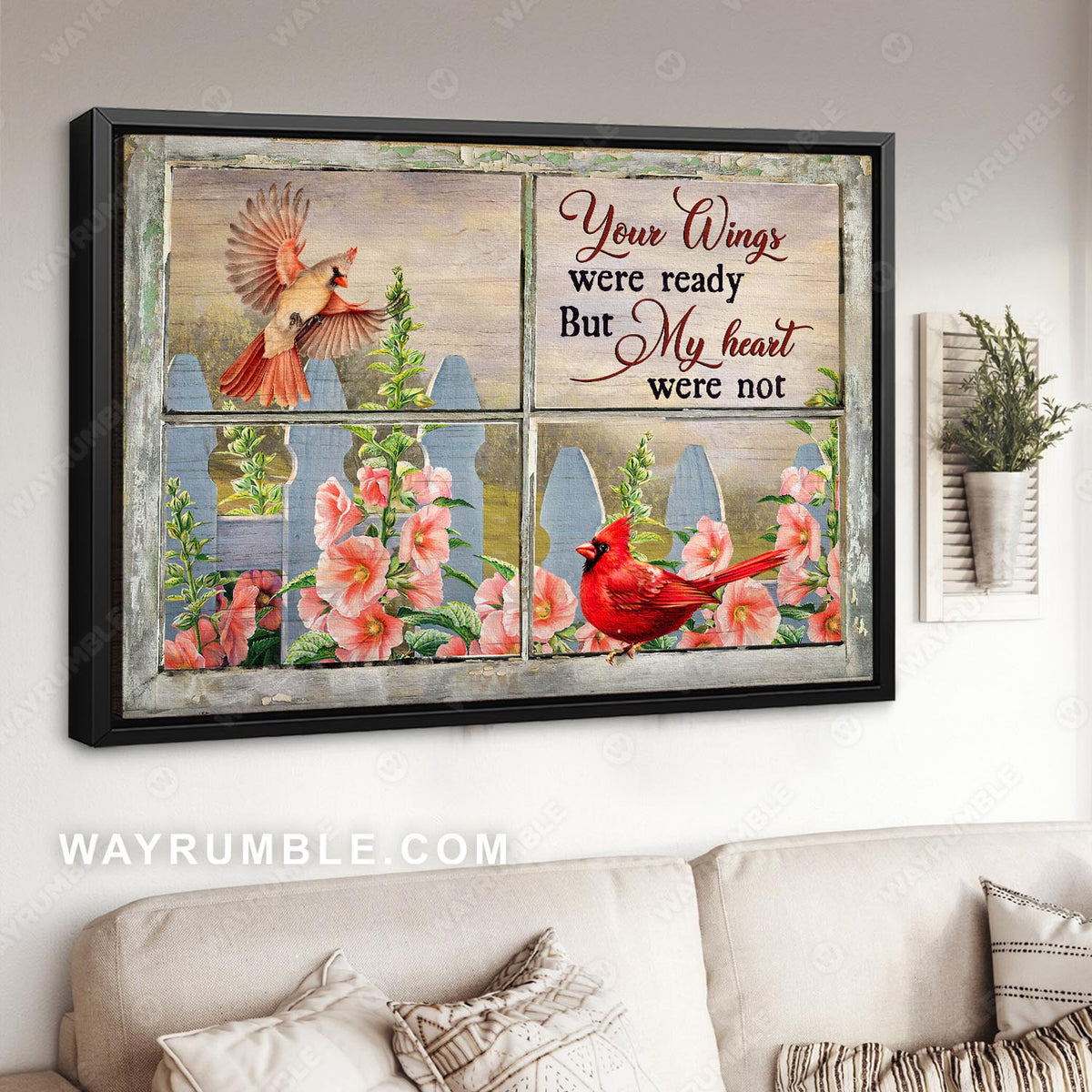 Spring garden, Cardinal couple, Your wings were ready but my heart were not - Landscape Canvas Prints, Wall Art