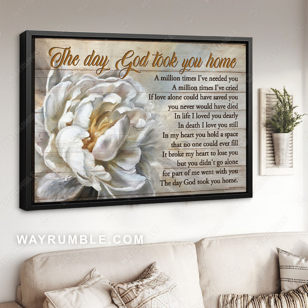 White camellia flower, Camellia painting. The day God took you home - Heaven Landscape Canvas Prints, Wall Art