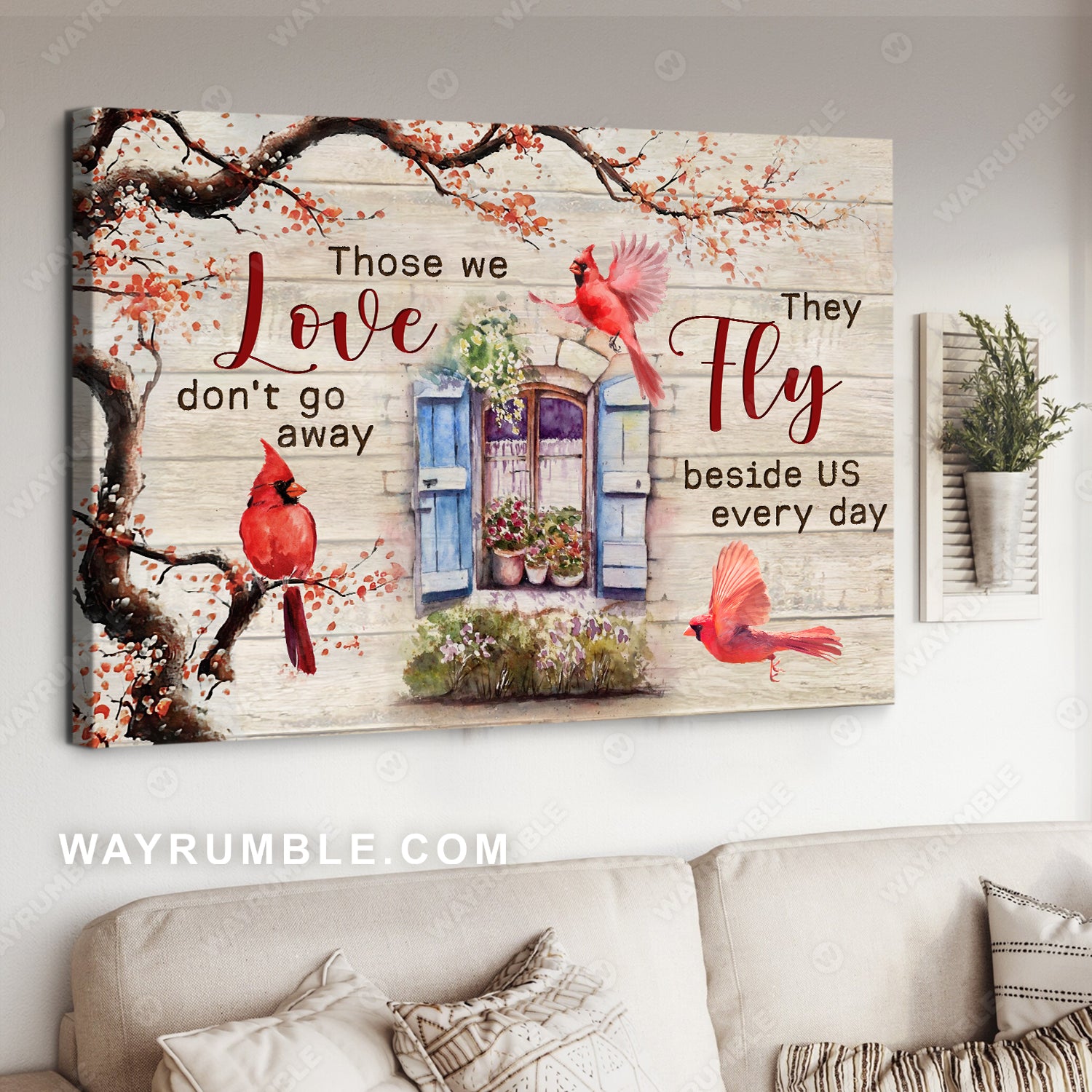 Cardinal painting, Vintage painting, By the window, Those we love don't go away - Heaven Landscape Canvas Prints, Wall Art