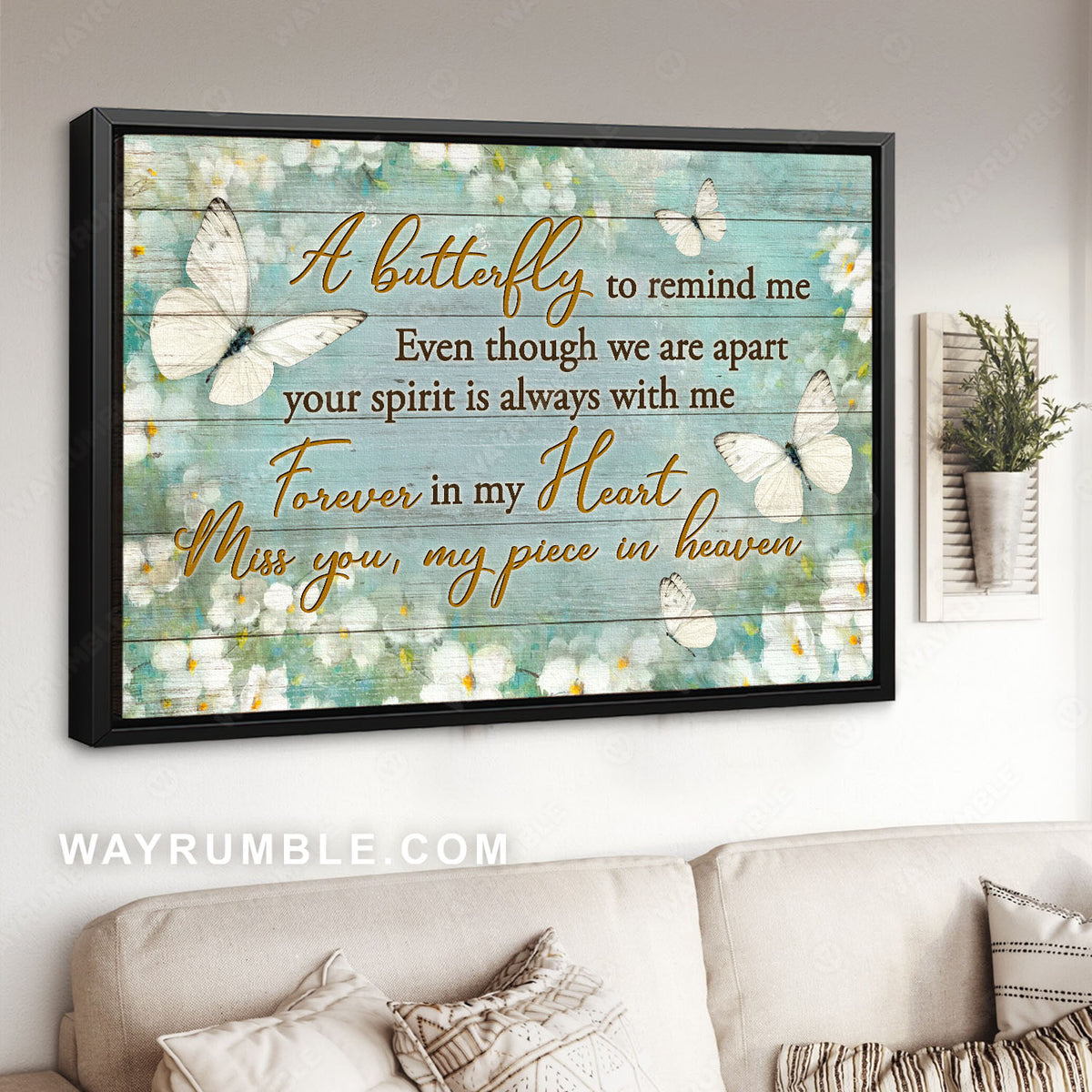 White flowers, Flower painting, White butterfly, My piece in heaven - Heaven Landscape Canvas Prints, Wall Art