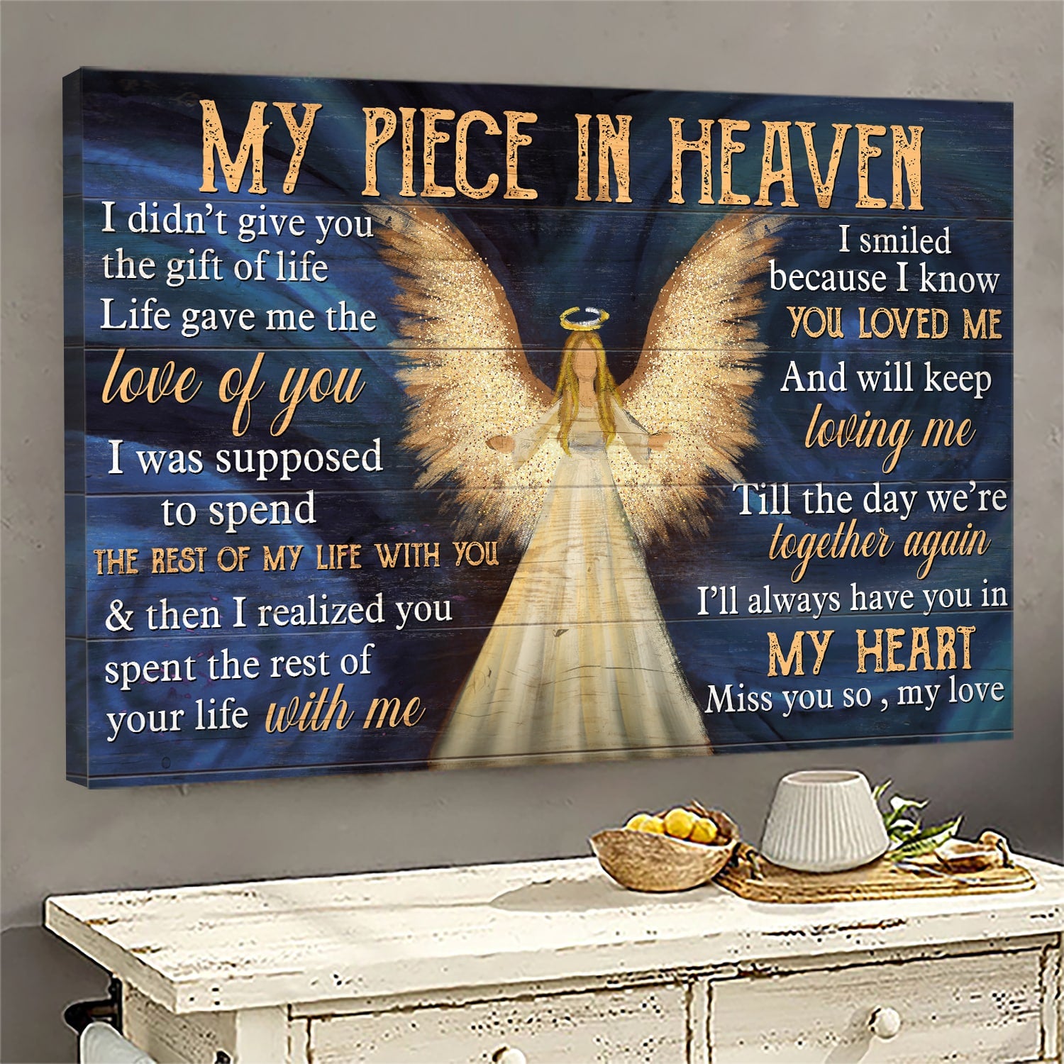 Beautiful angel, Till the day we meet again - Heaven Landscape Canvas Prints, Wall Art